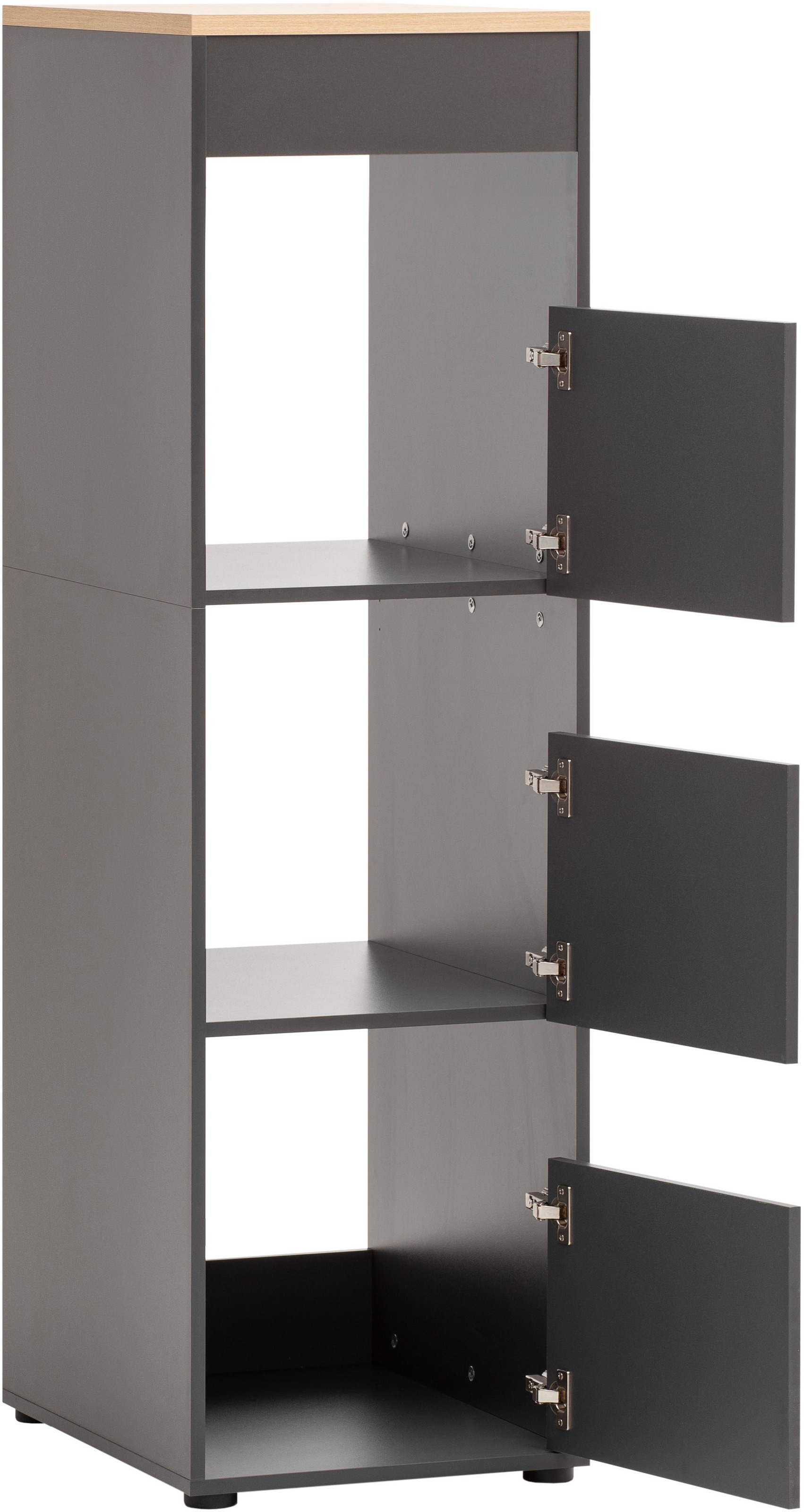 Schildmeyer Wäscheschrank »Solea, Breite 45 cm«, Drei Wäscheschächte, Wechselbarer Türanschlag