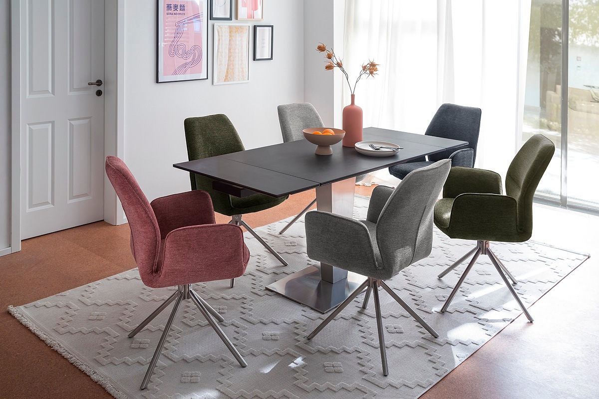 MCA furniture Esszimmerstuhl »GREYTON«, Chenille, (2er-Set), drehbar 180°, günstig online kaufen