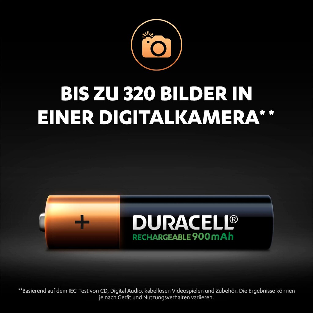 Duracell Akku »2er Pack Rechargeable AAA«, AAA, 900 mAh