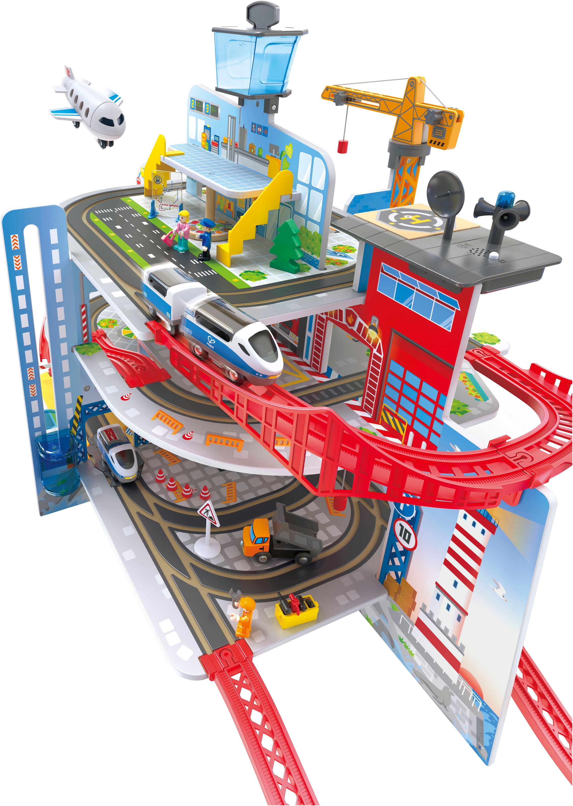 Hape Spielzeug-Eisenbahn »Mega City Eisenbahn«, (Set)