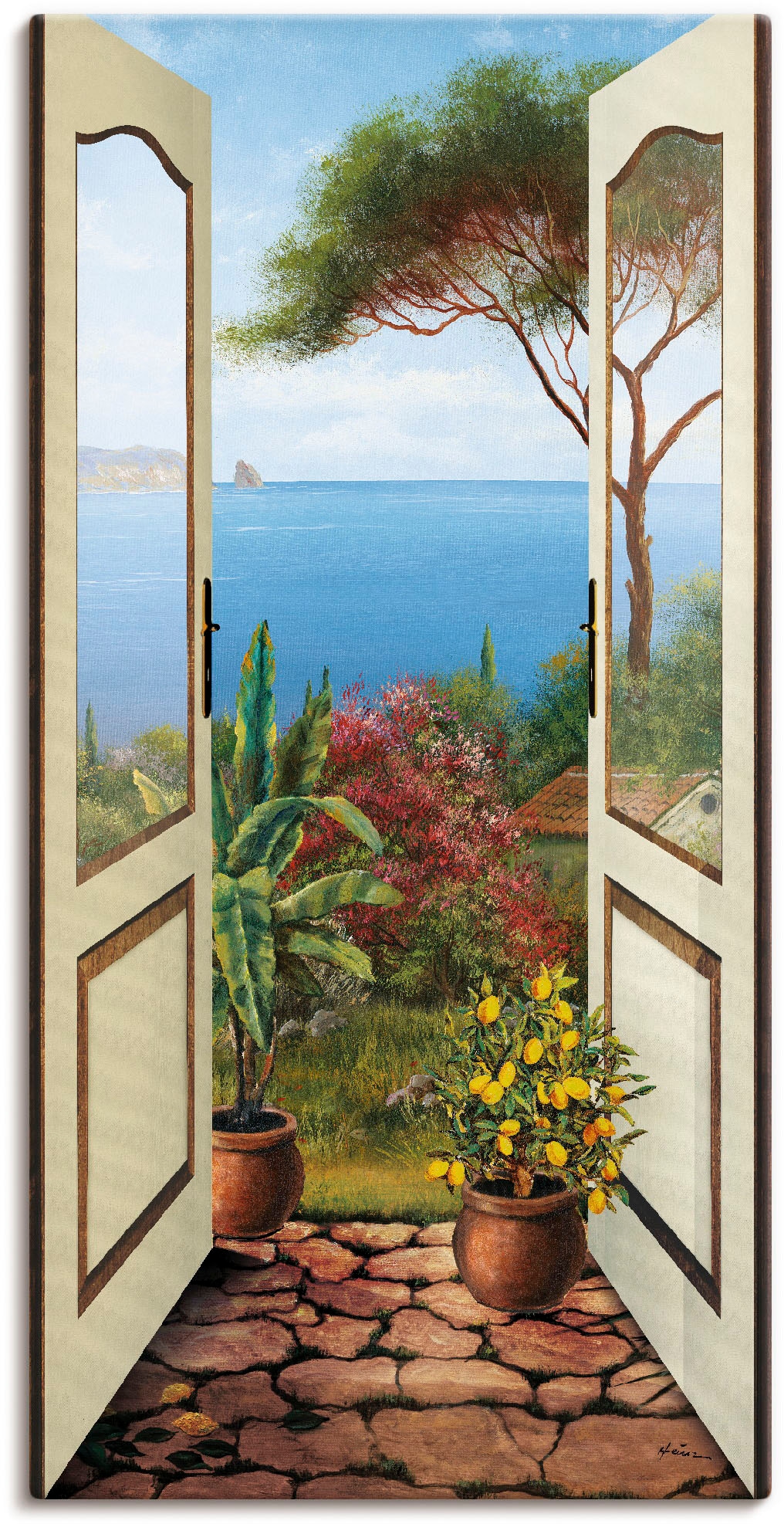 Artland Wandbild »Veranda am Meer«, Rechnung Küstenbilder, versch. auf St.), Größen Wandaufkleber in als Alubild, (1 kaufen oder Poster Leinwandbild