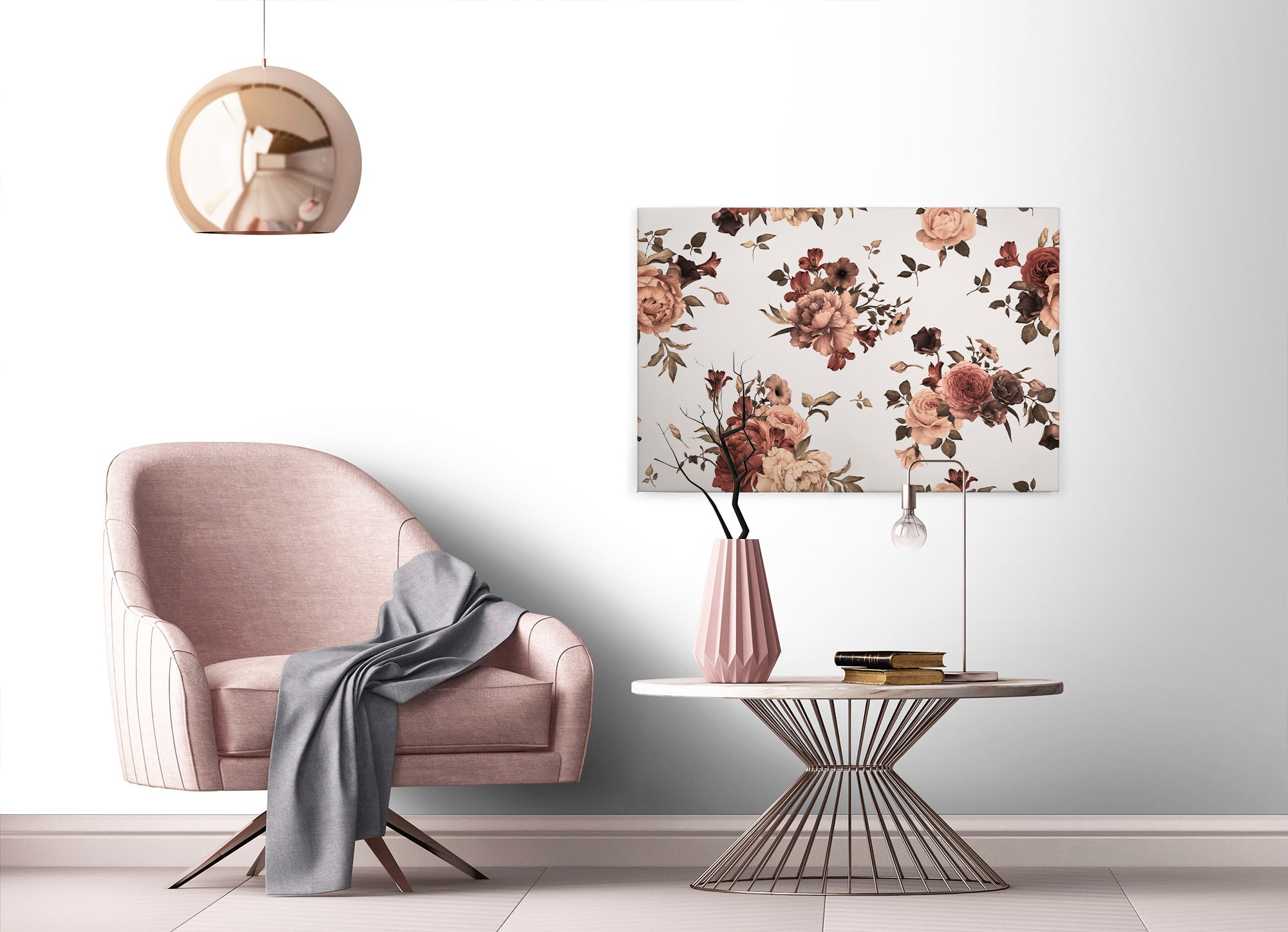 A.S. Création Leinwandbild »Flower Bouquet«, Kunst-Blumen-Kinder, (1 St.), Landhaus Keilrahmen Blumen Rosen Blümchen Leinwand-Bild Wohnzimmer