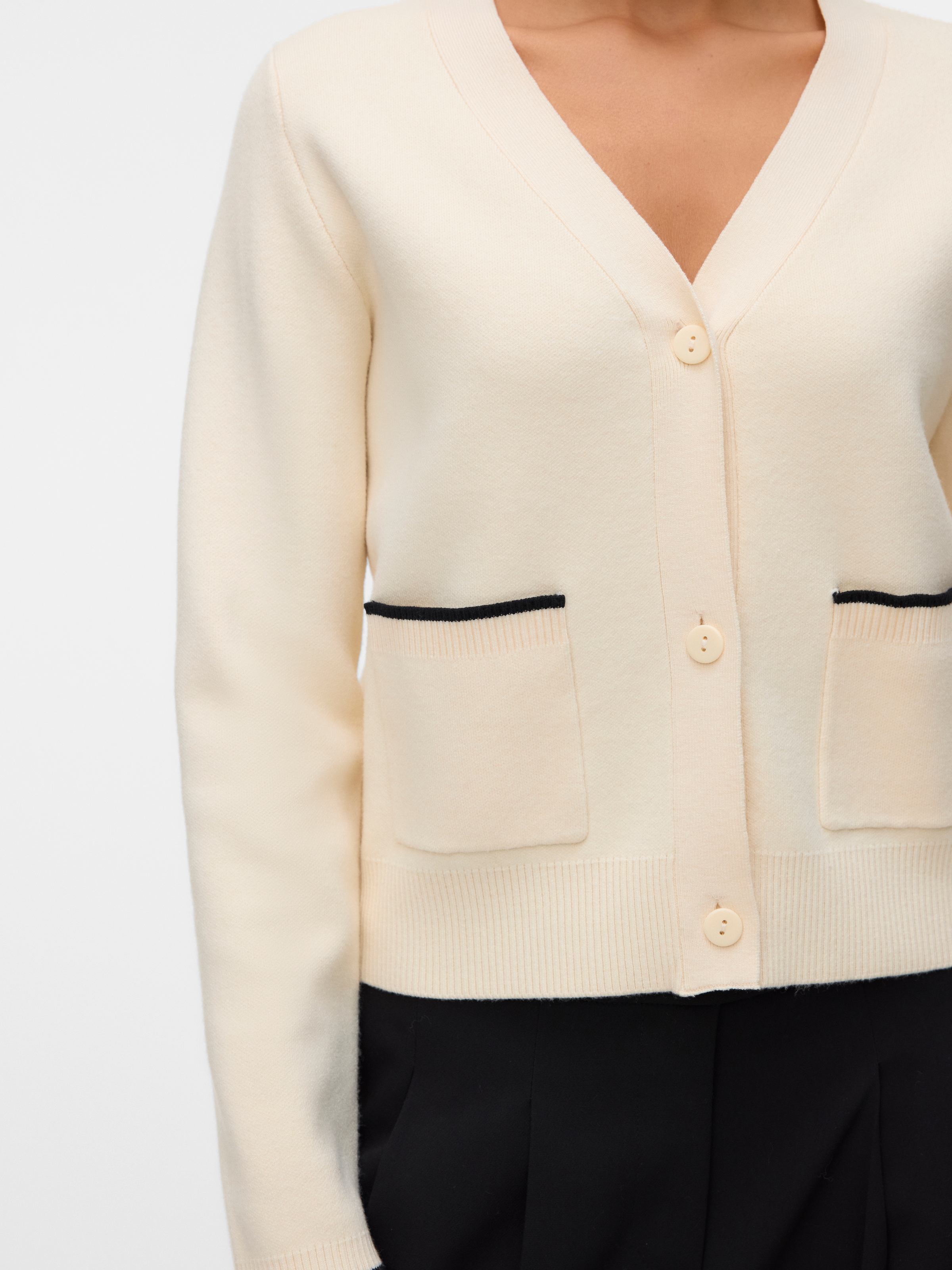 Vero Moda Strickjacke »VMGOLD LS V-NECK CONTRAST CARDIGAN«