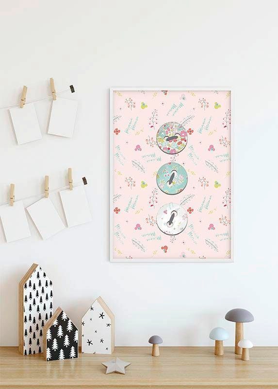 Komar Bild »Minnie Mouse Buttons«, Disney, (1 St.), Wandbild zur Dekoration im Kinderzimmer - ohne Rahmen
