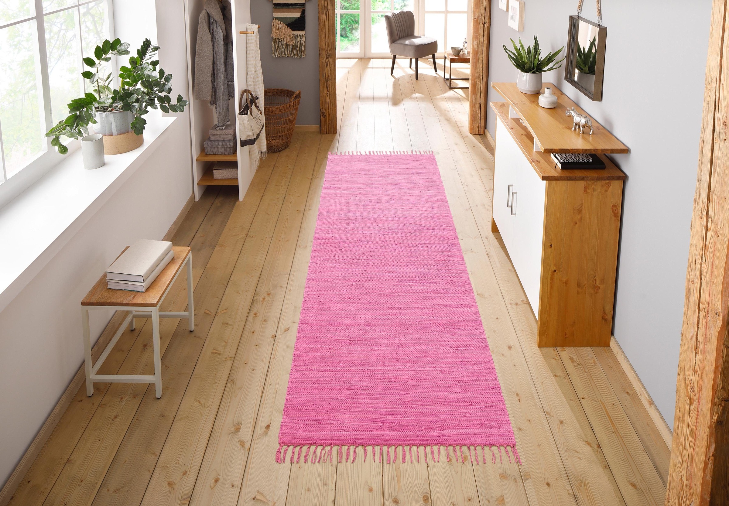 OTTO home Wollteppich »Ares« rechteckig 5 mm Höhe Uni Farben, handgewebt, m günstig online kaufen