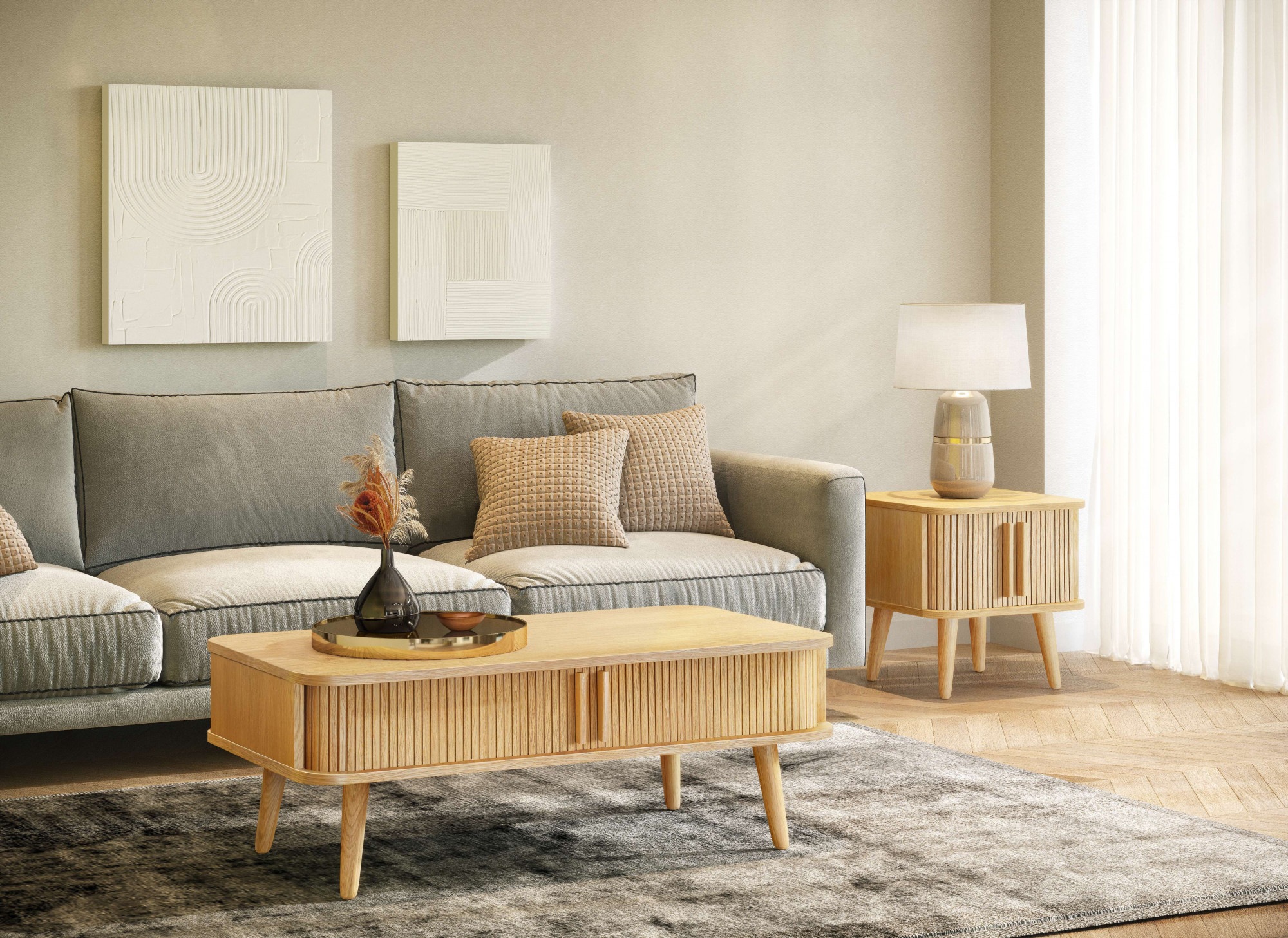 Woodman Couchtisch »Rove«, besonderes Design, teilmassiv, Breite 107 cm günstig online kaufen