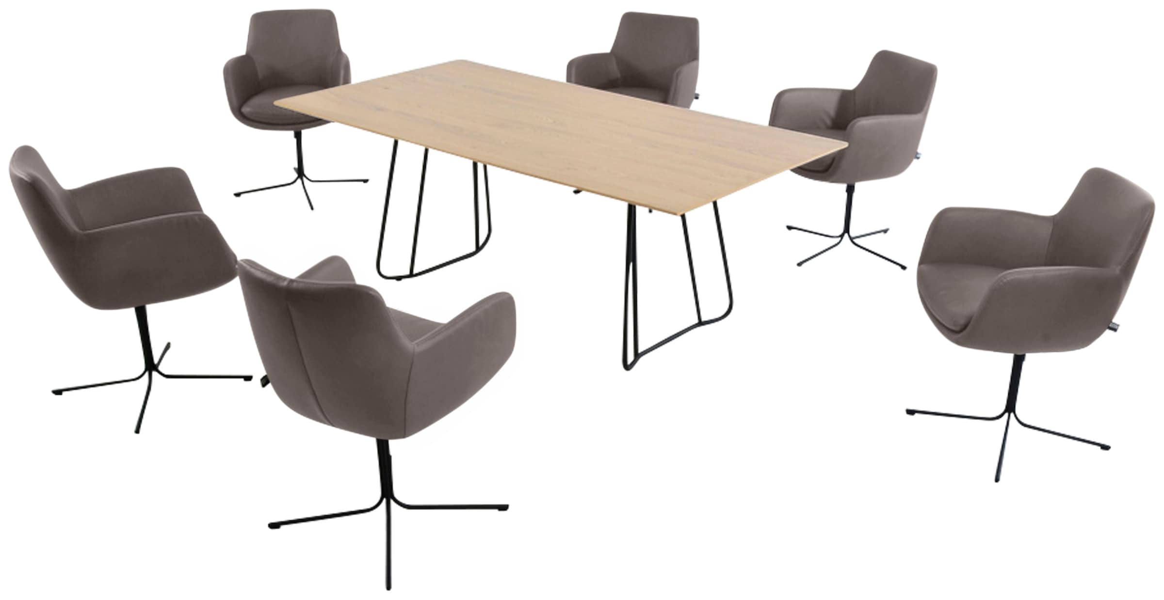 K+W Komfort & Wohnen Drehstuhl »Pego« () filigranem 4-Fuß-Gestell in schwar günstig online kaufen