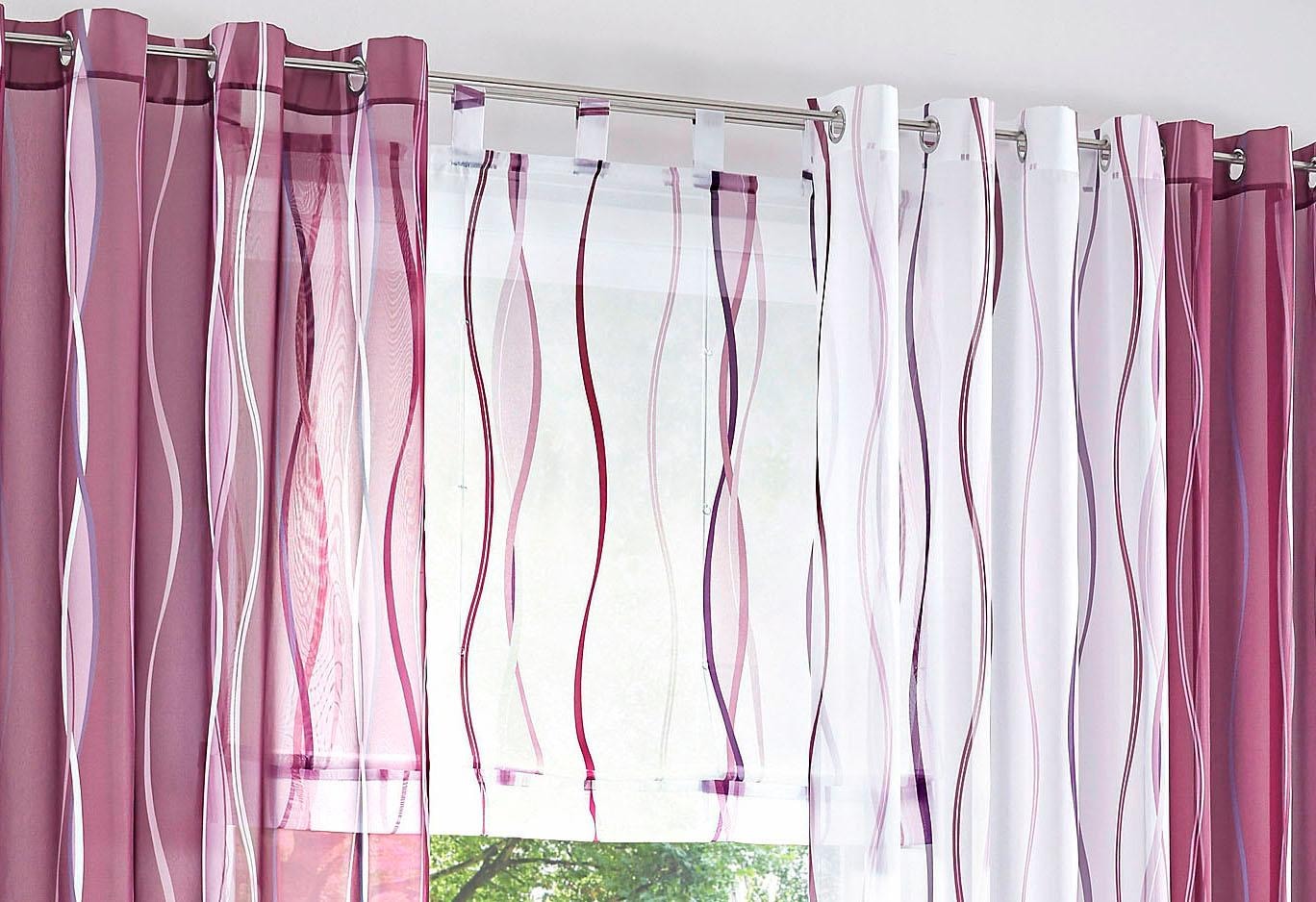 my home Raffrollo »Dimona«, mit Schlaufen, Transparent, Voile, Polyester  bequem und schnell bestellen