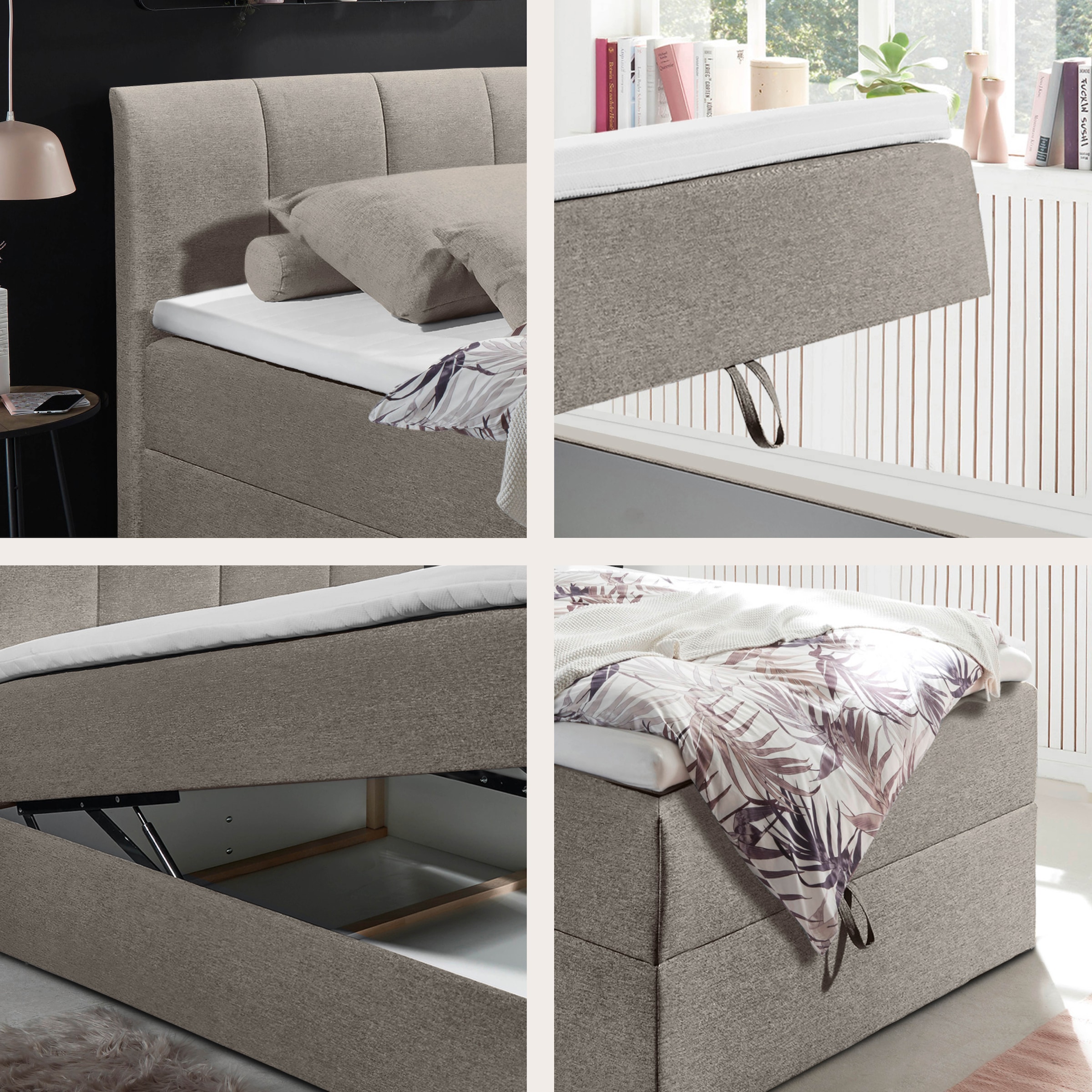 ED EXCITING DESIGN Boxbett »"Granada"  inkl. Bettkasten und Topper« erhältlich in den Größen 120x200cm & 180x200cm
