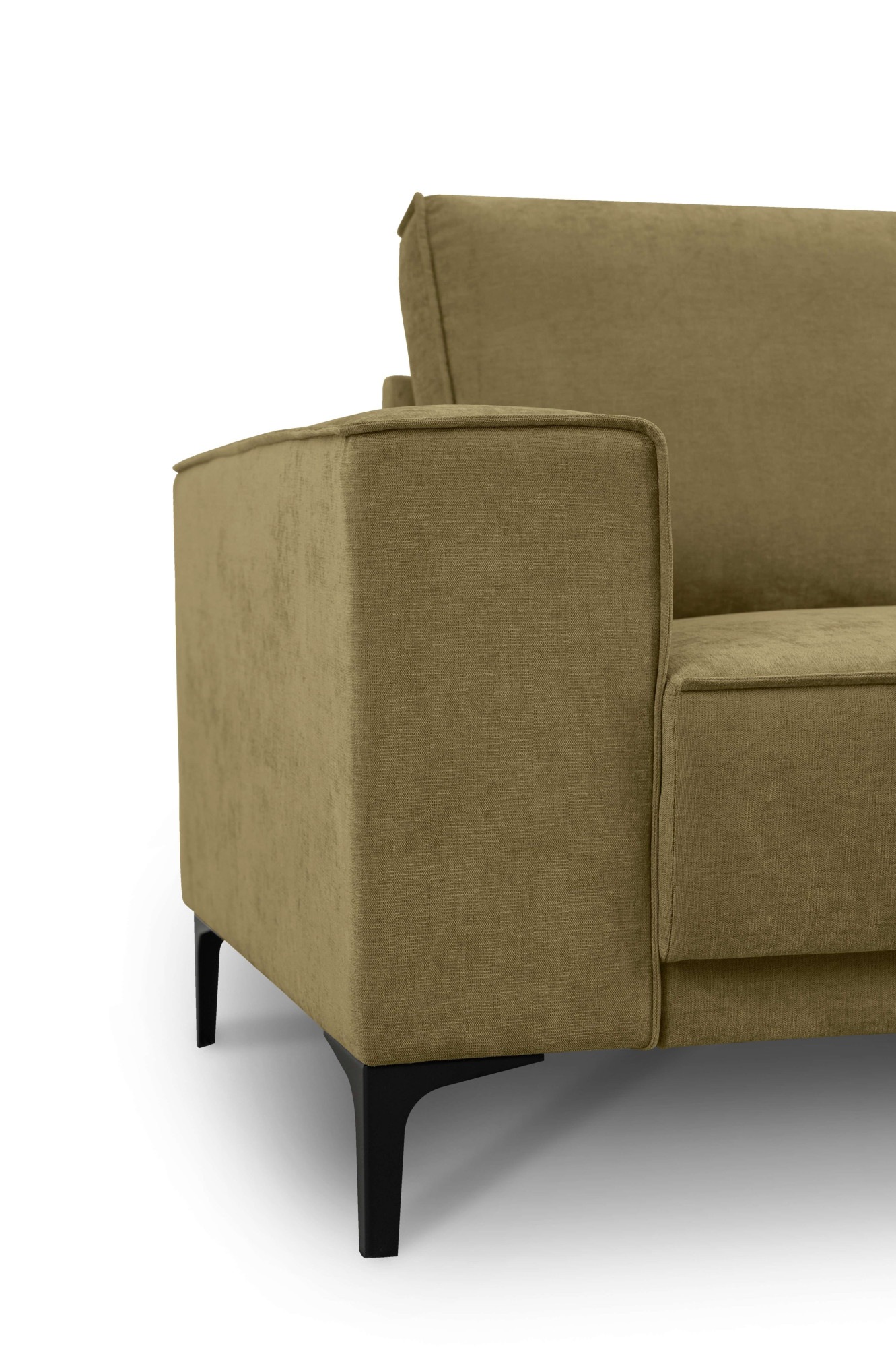 Places of Style Ecksofa »Polsterecke Oland, Struktur, Flachgewebe, Luxus-Microfaser, Boucle«, L-Form, 289 cm, Wellenunterfederung, Skandi-Design, Metallfüße