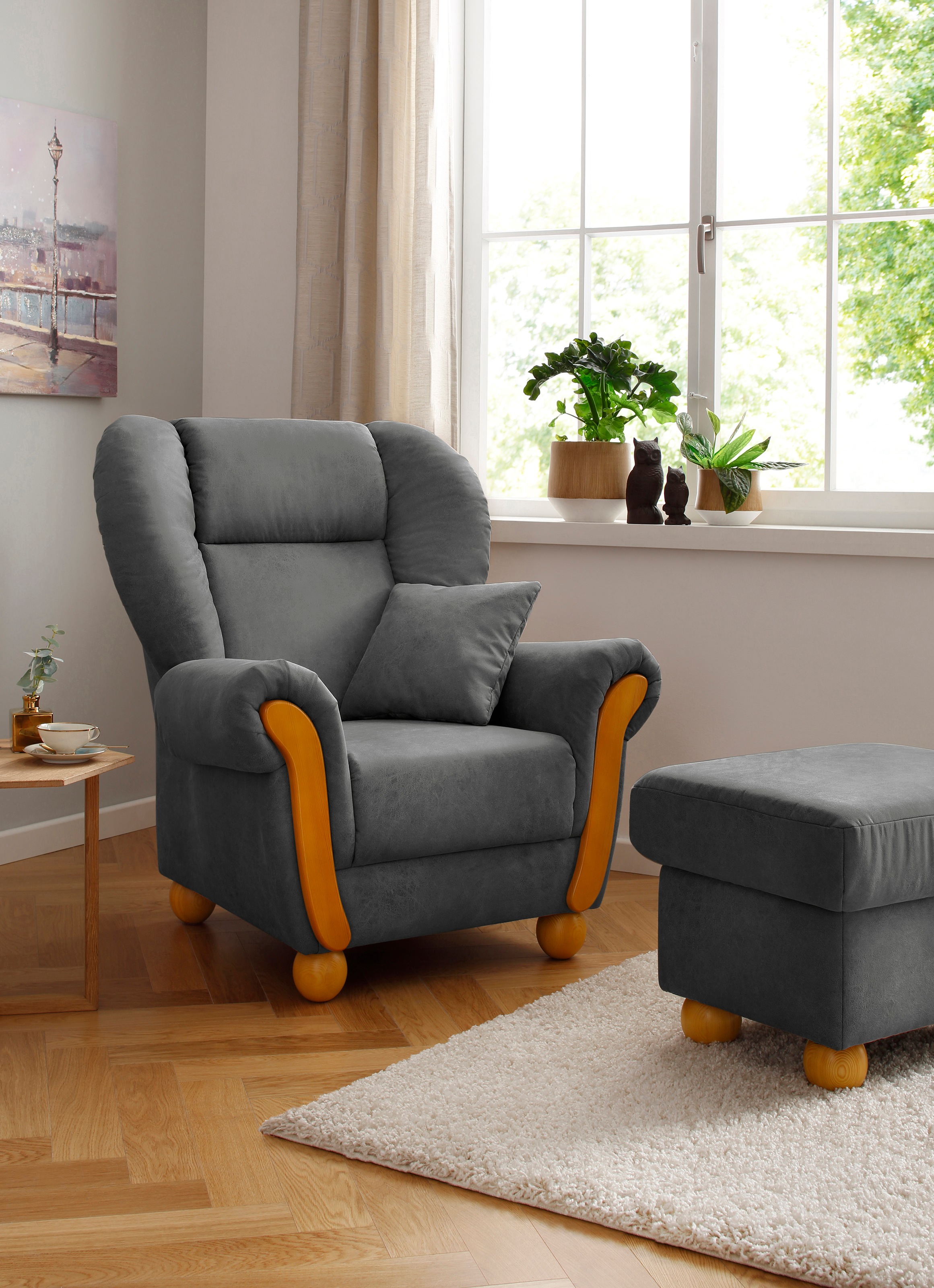 Home affaire Loungesessel "Milano Vintage, Hochlehnsessel, Ohrensessel", ho günstig online kaufen