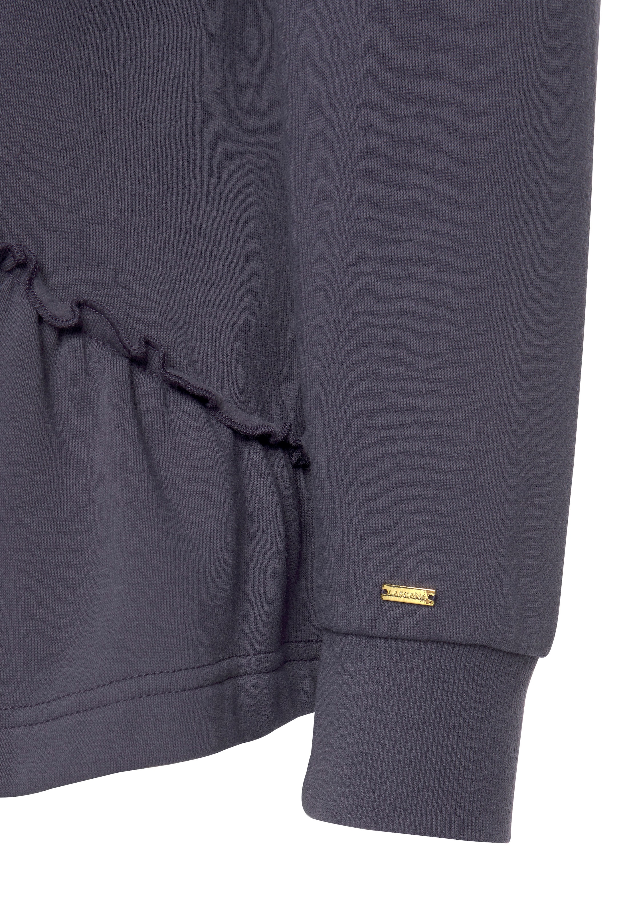 LASCANA Kapuzensweatshirt, mit Rüschen, Loungeanzug, Hoodie