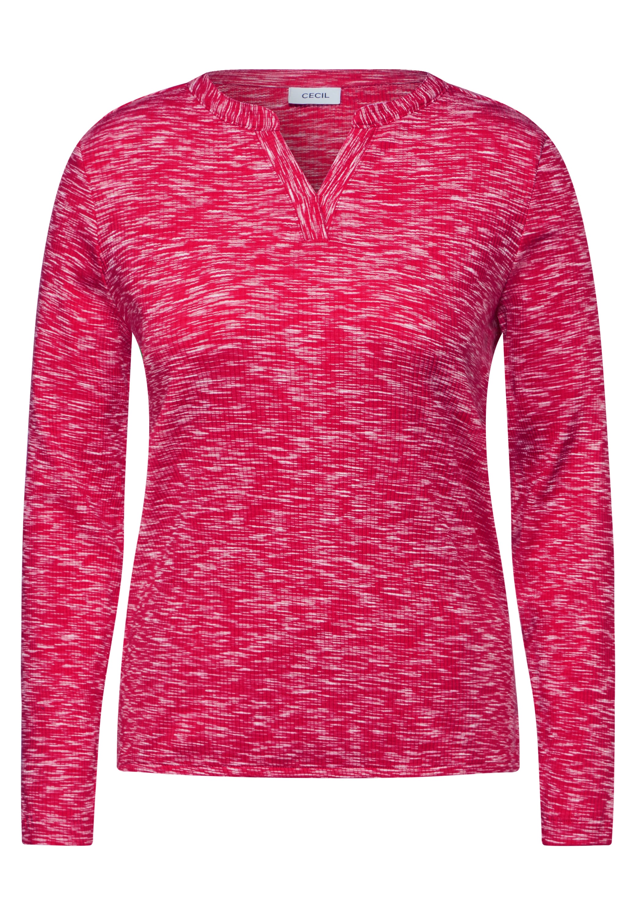 Cecil Langarmshirt, mit Rippstruktur, meliert