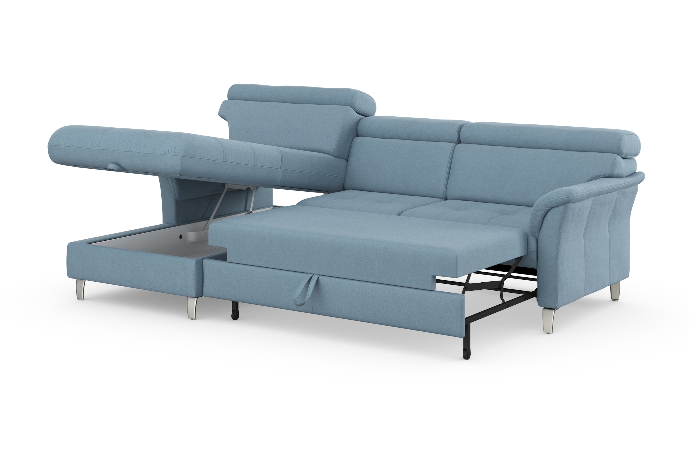 sit&more Ecksofa »Marano L-Form«, inklusive Kopfteilverstellung, wahlweise mit Bettfunktion, Bettkasten