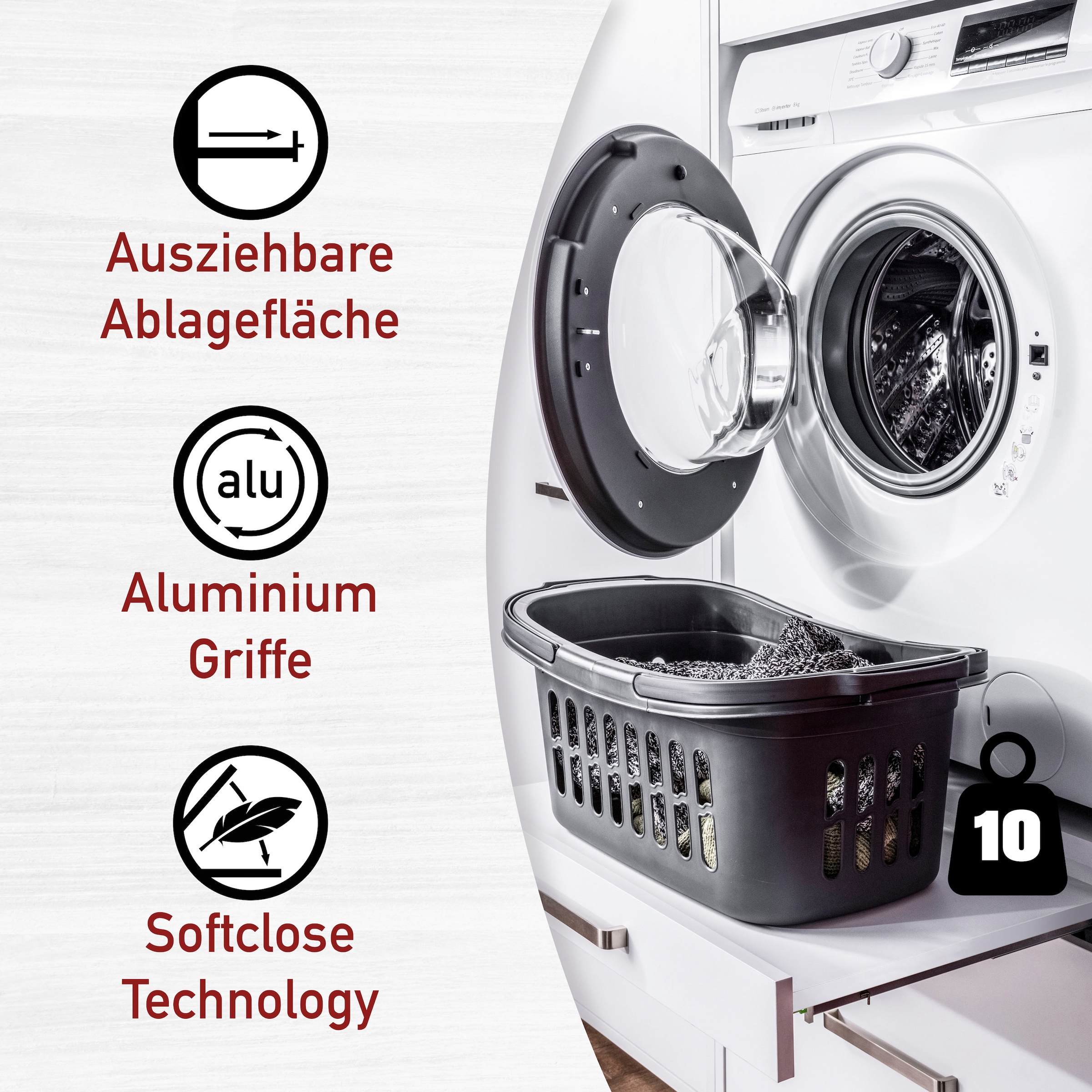 Inter Link Mehrzweckschrank-Set »Norela, Waschmaschinenumbauschrank, Geräteschrank mit Wäscheschrank« 8 Stk. tlg.