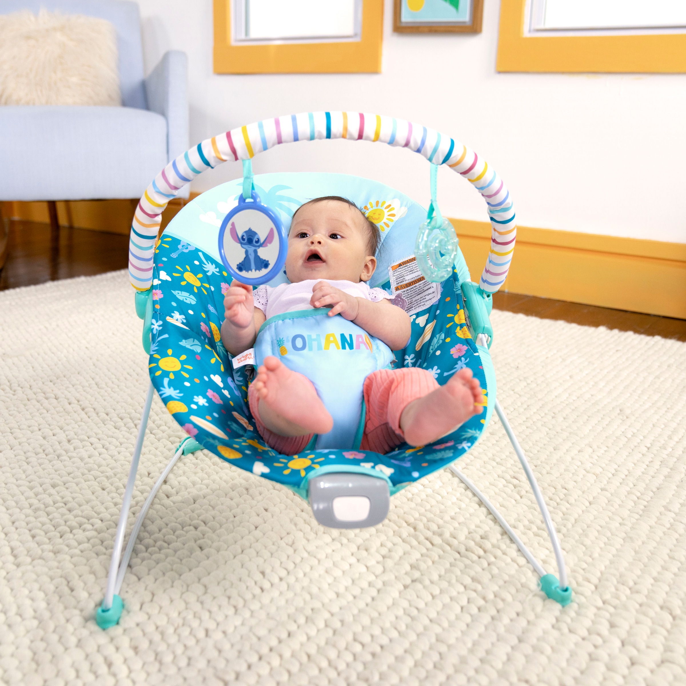 Bright Starts Babywippe »Stitch Ohana Paradise Vibrating Bouncer«