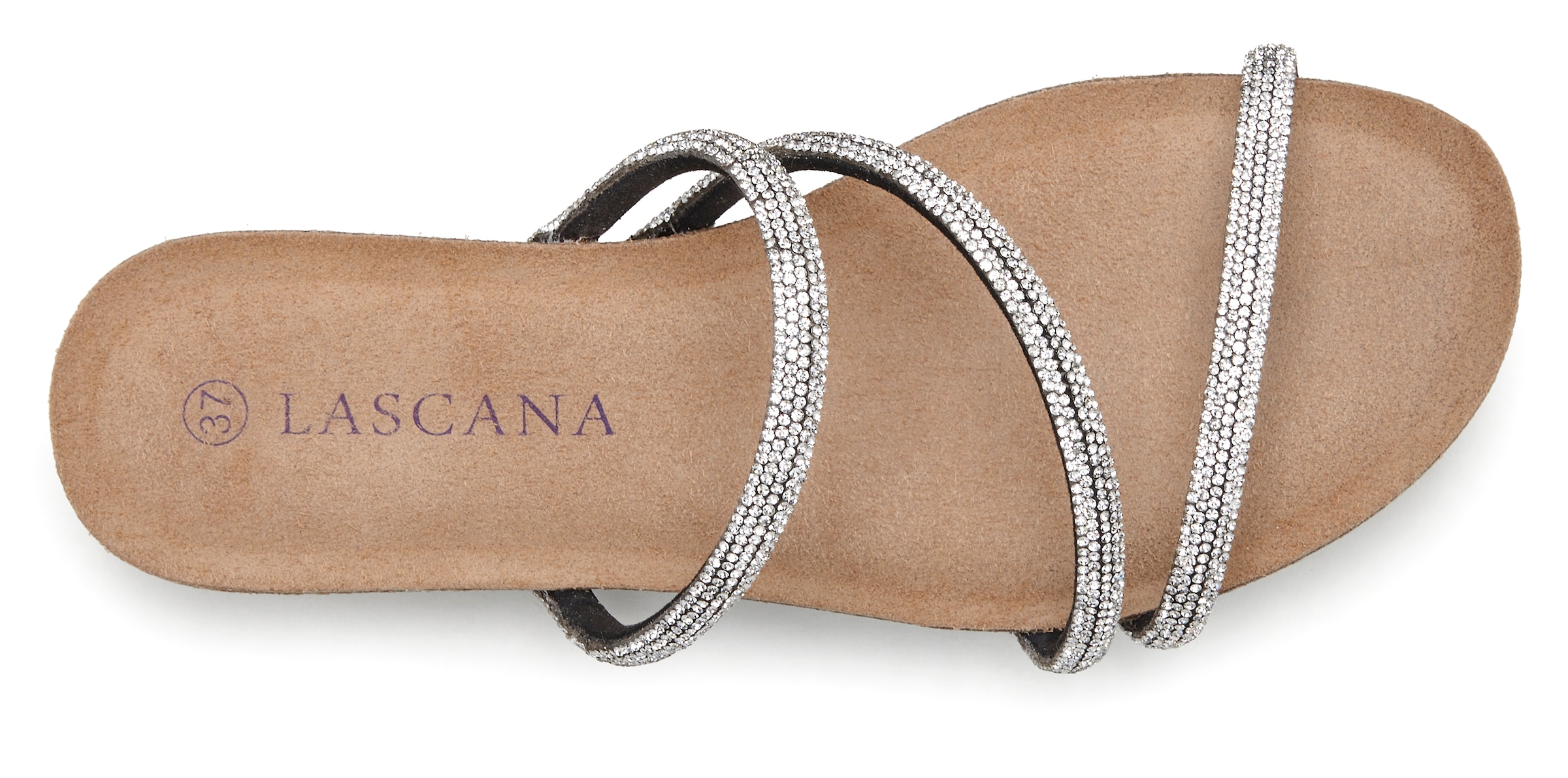 LASCANA Pantolette, Sandale, Mule, offener Schuh, hochwertiges Korkfußbett