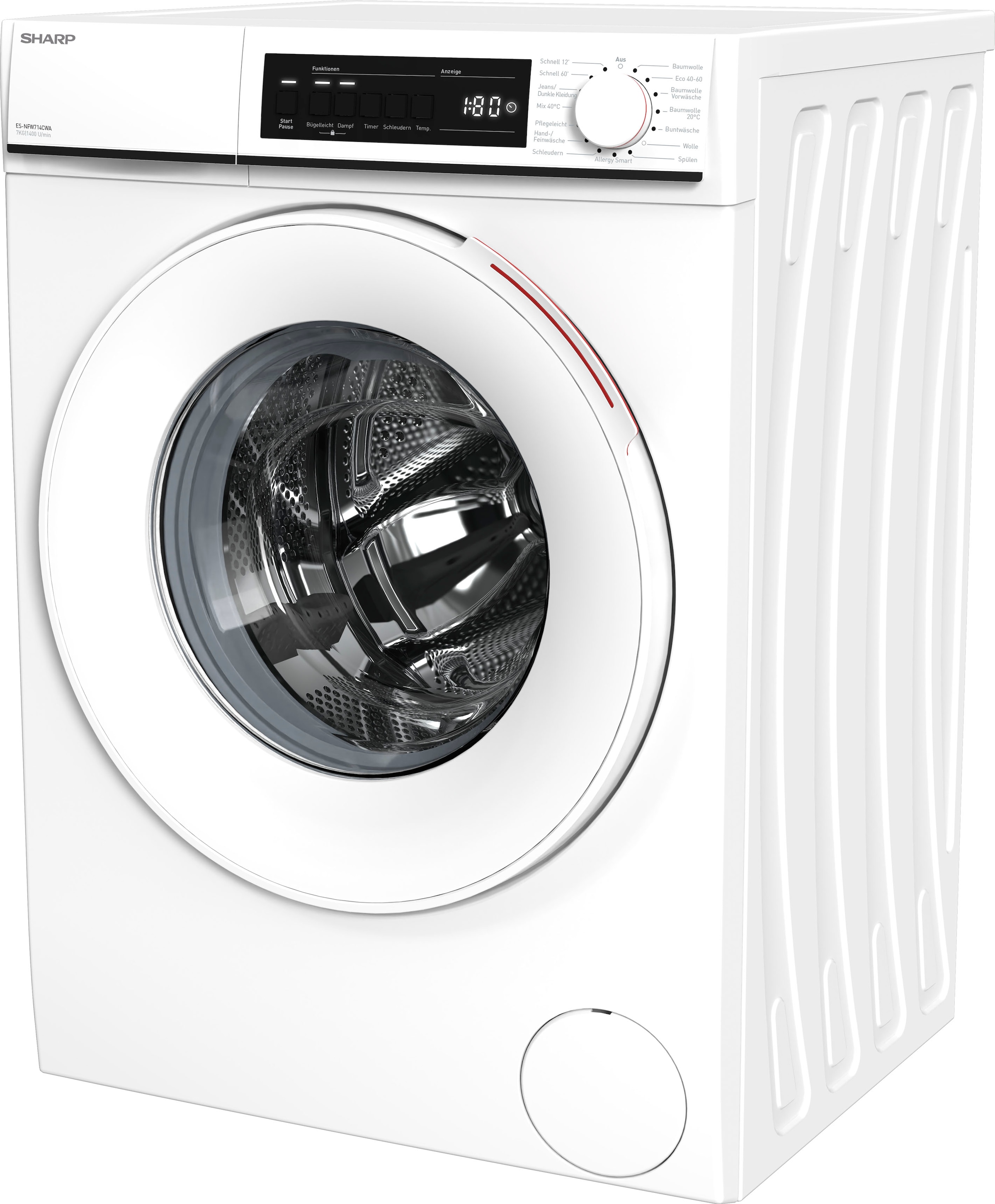 Sharp Waschmaschine »ES-NFW714CWA-DE«, 7 kg, 1400 U/min