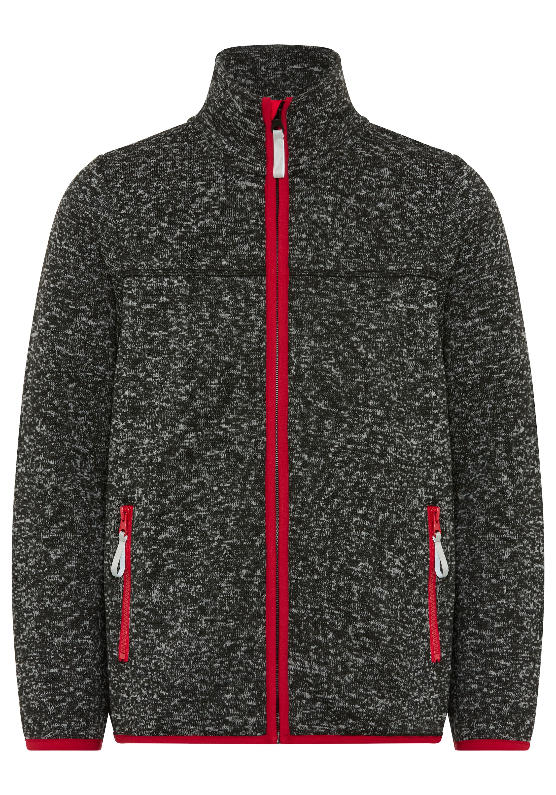 H.I.S Sweatjacke »Fleecejacke von H.I.S in schöner melierter Qualität« Stehkragen-Jacke mit Kontrastpipings, aus Fleece