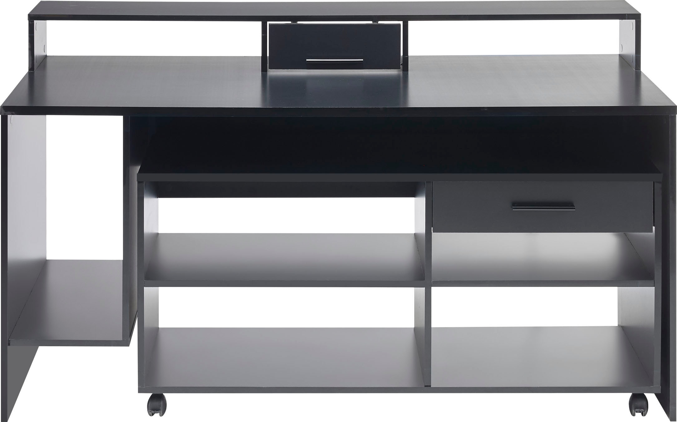 Schwarz RGB-LED bestellen Gamingtisch BEGA mit Farbwechsel, »Highscore«, Rollcontainer auf OFFICE inkl. Raten Computertisch