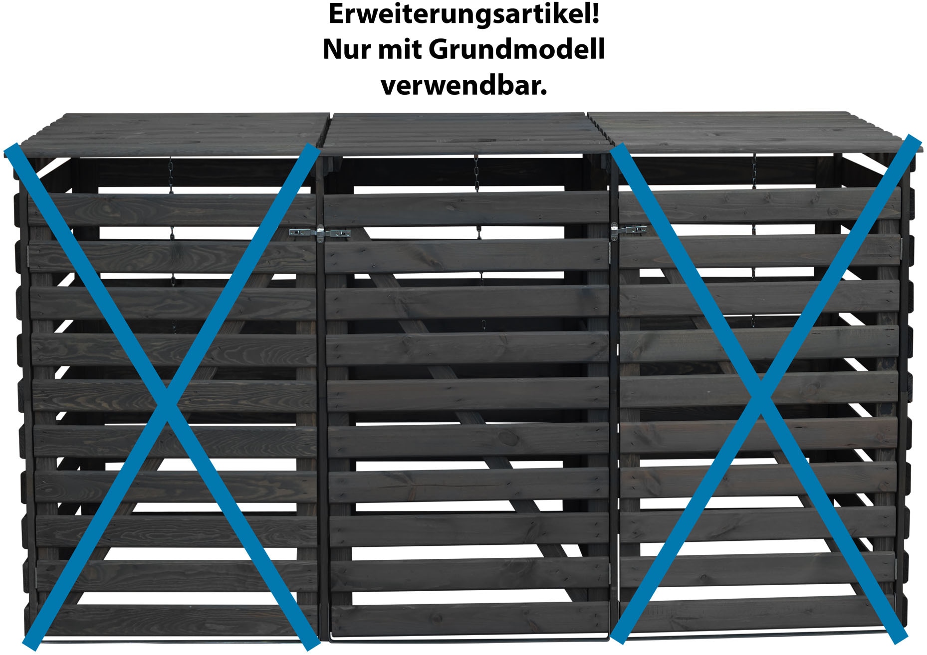 promadino Mülltonnenbox »Vario V Erweiterung«, besonders robust aus ökologisch, zertifiziertem Kiefernholz gefertigt