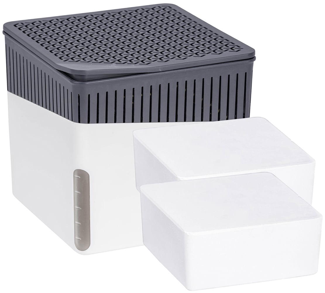 WENKO Luftentfeuchter »Modell Cube«, für 80 m³ Räume, Tank 1,6 l, mit 2 x 1000 g Entfeuchter-Blöcken