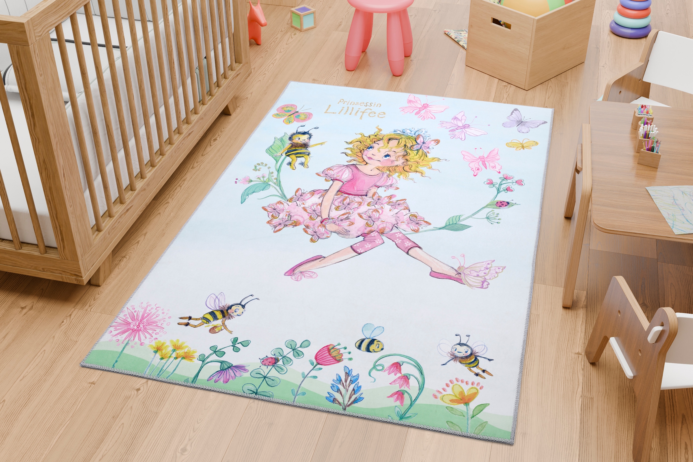 Prinzessin Lillifee Kinderteppich »Lillifee LI-131«, rechteckig, 6 mm Höhe, günstig online kaufen