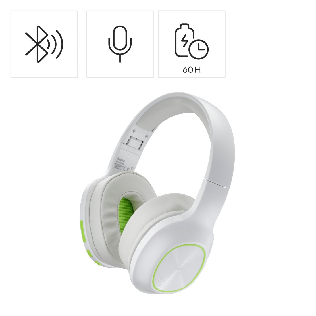 Hama Bluetooth-Kopfhörer »Over-Ear-Kopfhörer Bluetooth (faltbar, Bass Boost, 60h Akku, kabellos)«, Bluetooth
