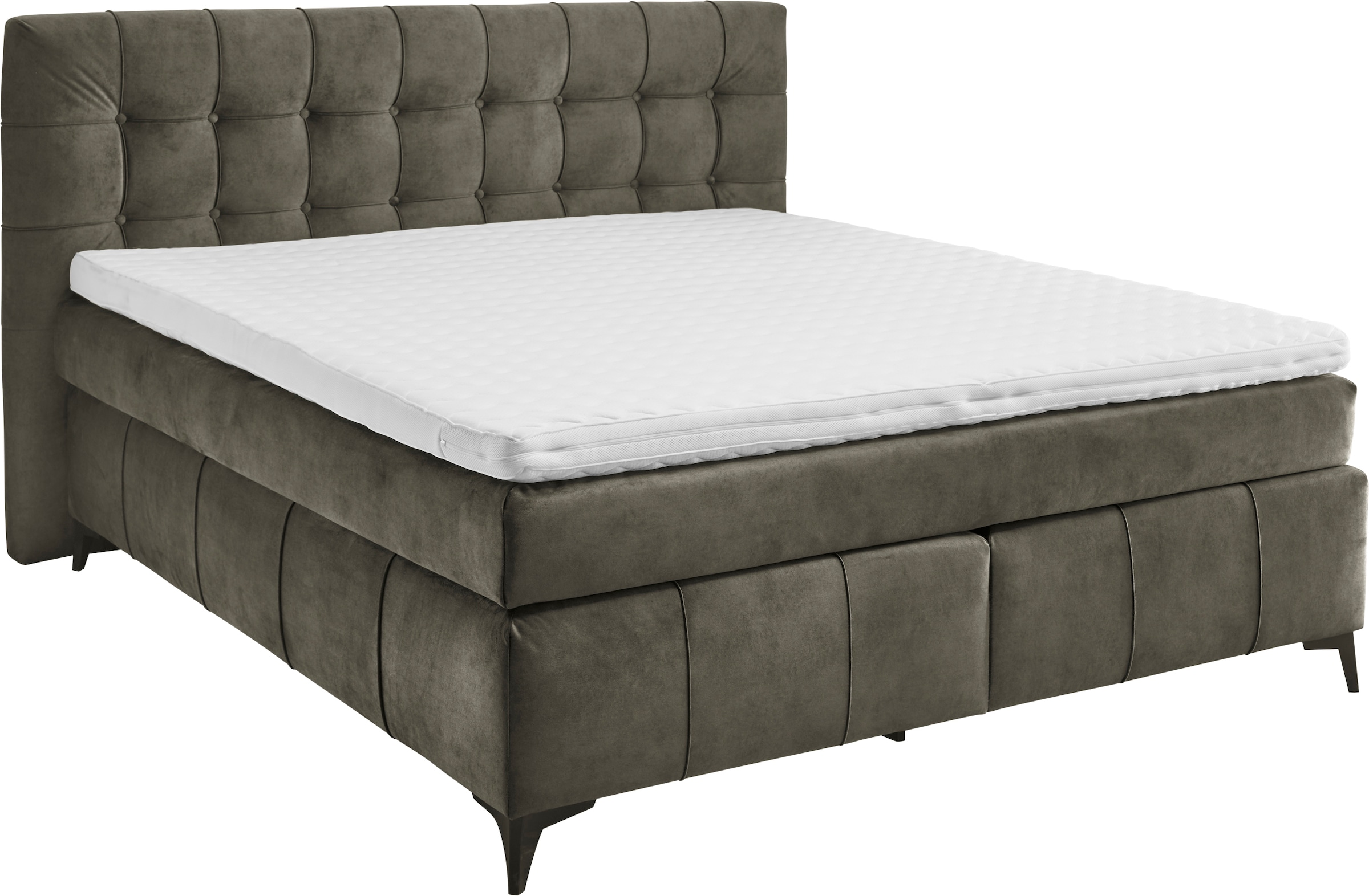 ED EXCITING DESIGN Boxspringbett »Oregon«, inkl. Duo-Matratze - Kokosmatte, günstig online kaufen