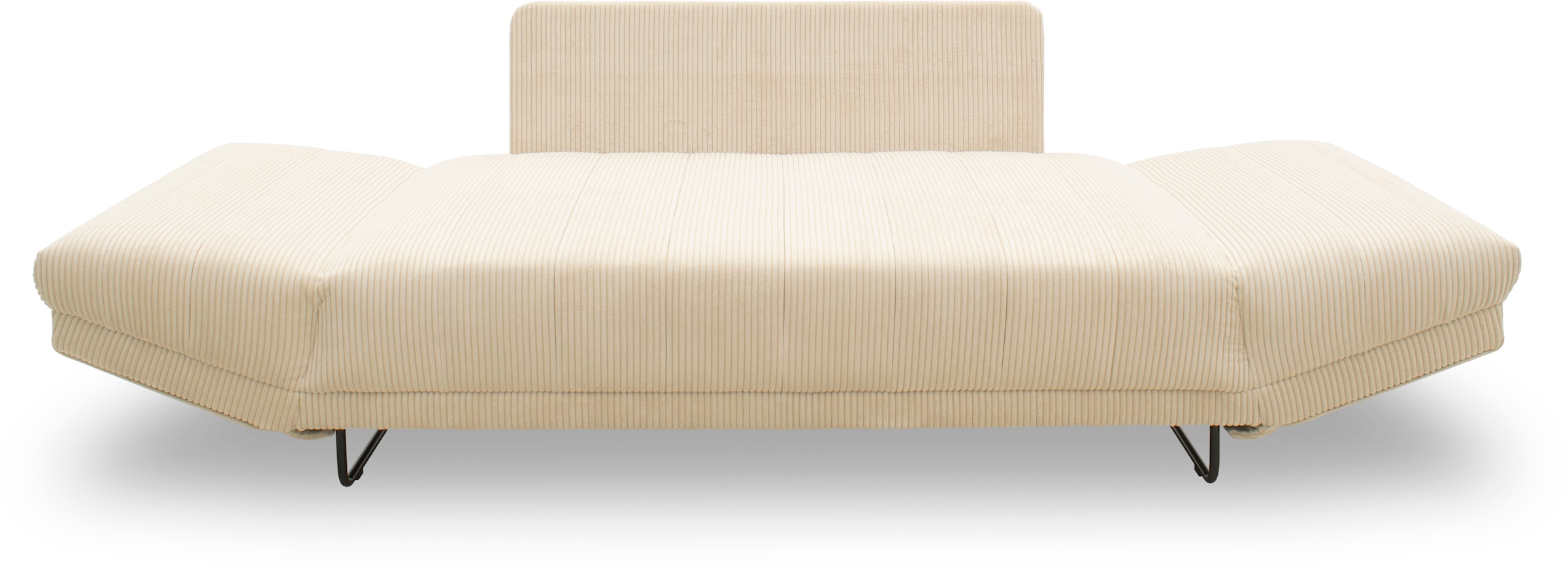 INOSIGN Schlafsofa »Jadelyn mit klappbaren Armlehnen,«, Federkern, Cord-Bezug, incl. 2 Armlehnkissen, Liegefläche 97x250 cm