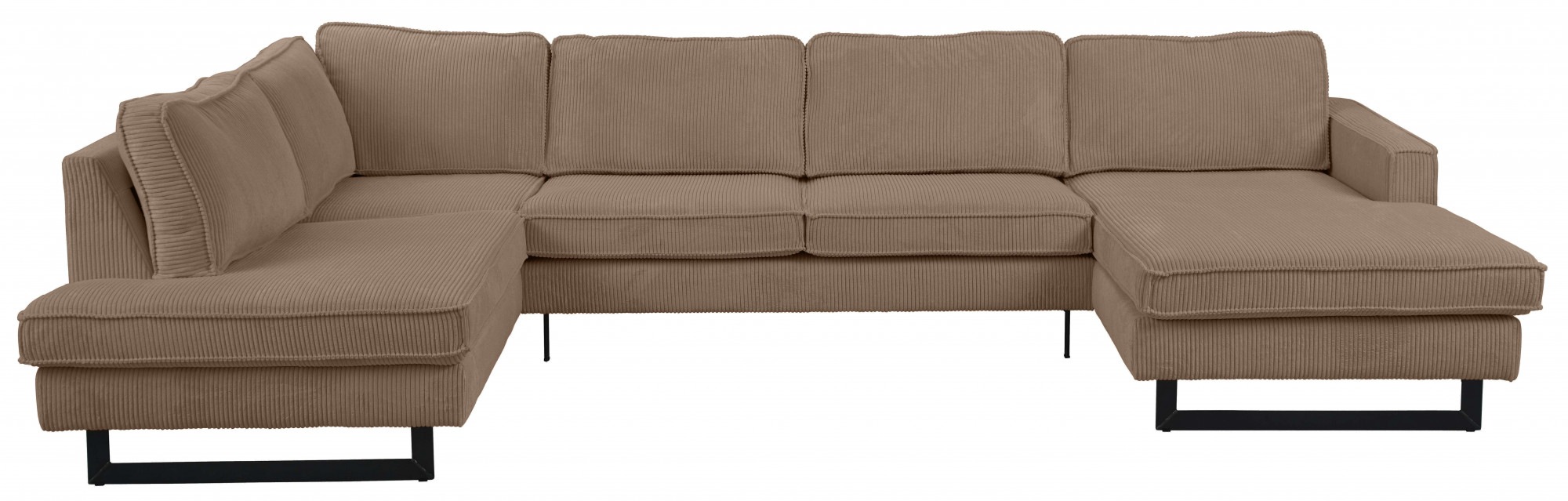 PLACES OF STYLE Wohnlandschaft »Pinto, 350 cm, U-Form, XXL, mit Ottomanen« günstig online kaufen