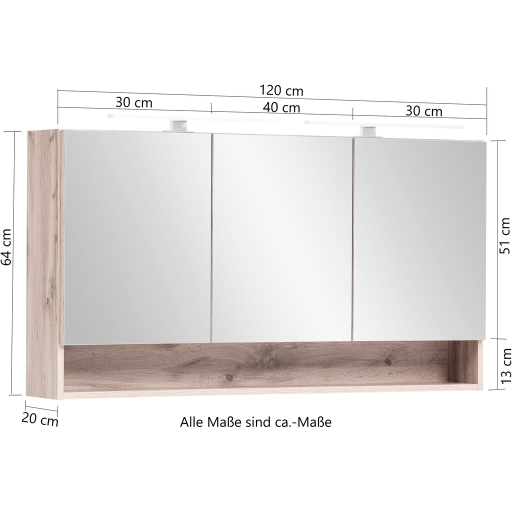 HELD MÖBEL Badmöbel-Set »Stubach«, (2 St., Spiegelschrank und Waschtisch)