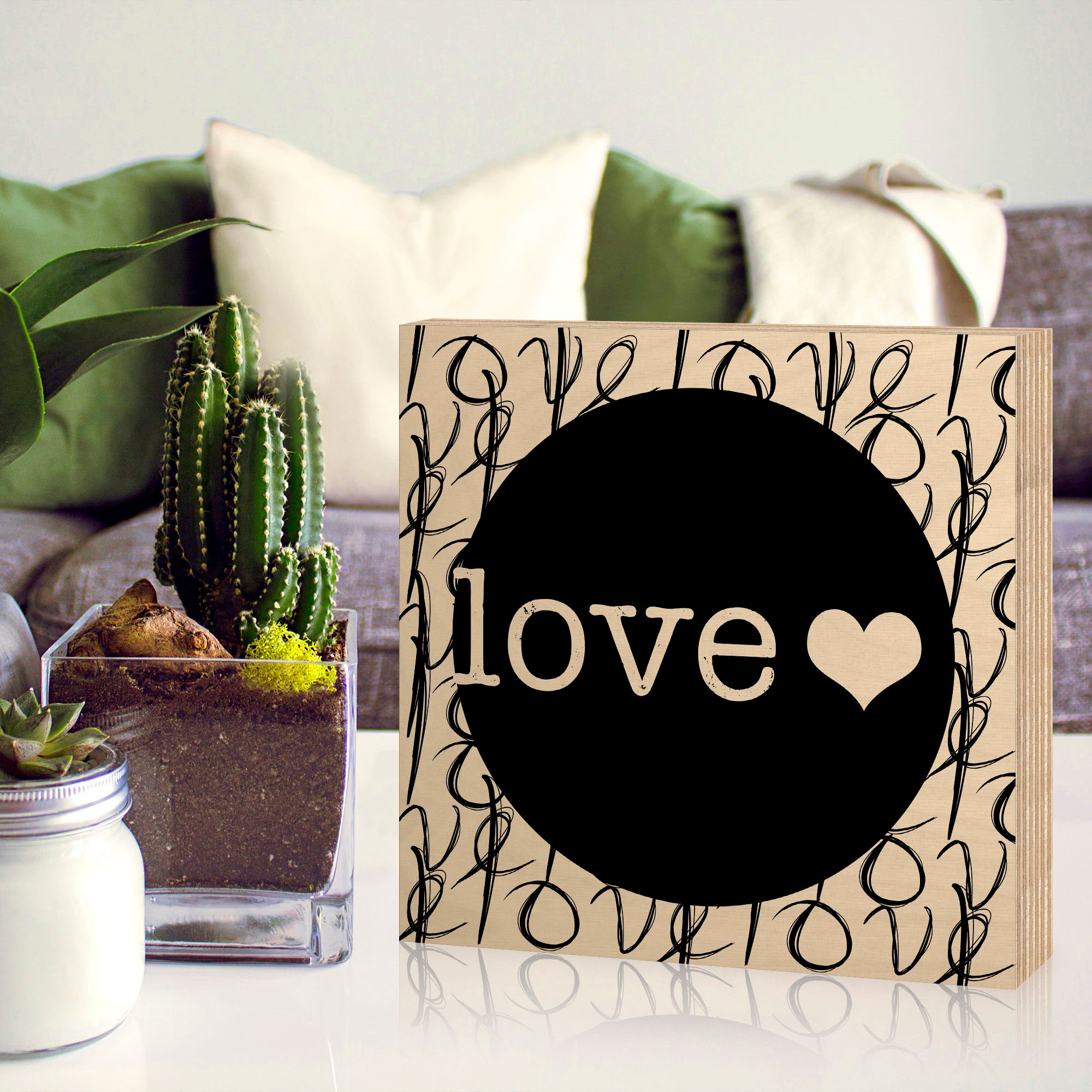 Artland Holzbild »Liebe II«, Sprüche & Texte, (1 St.)