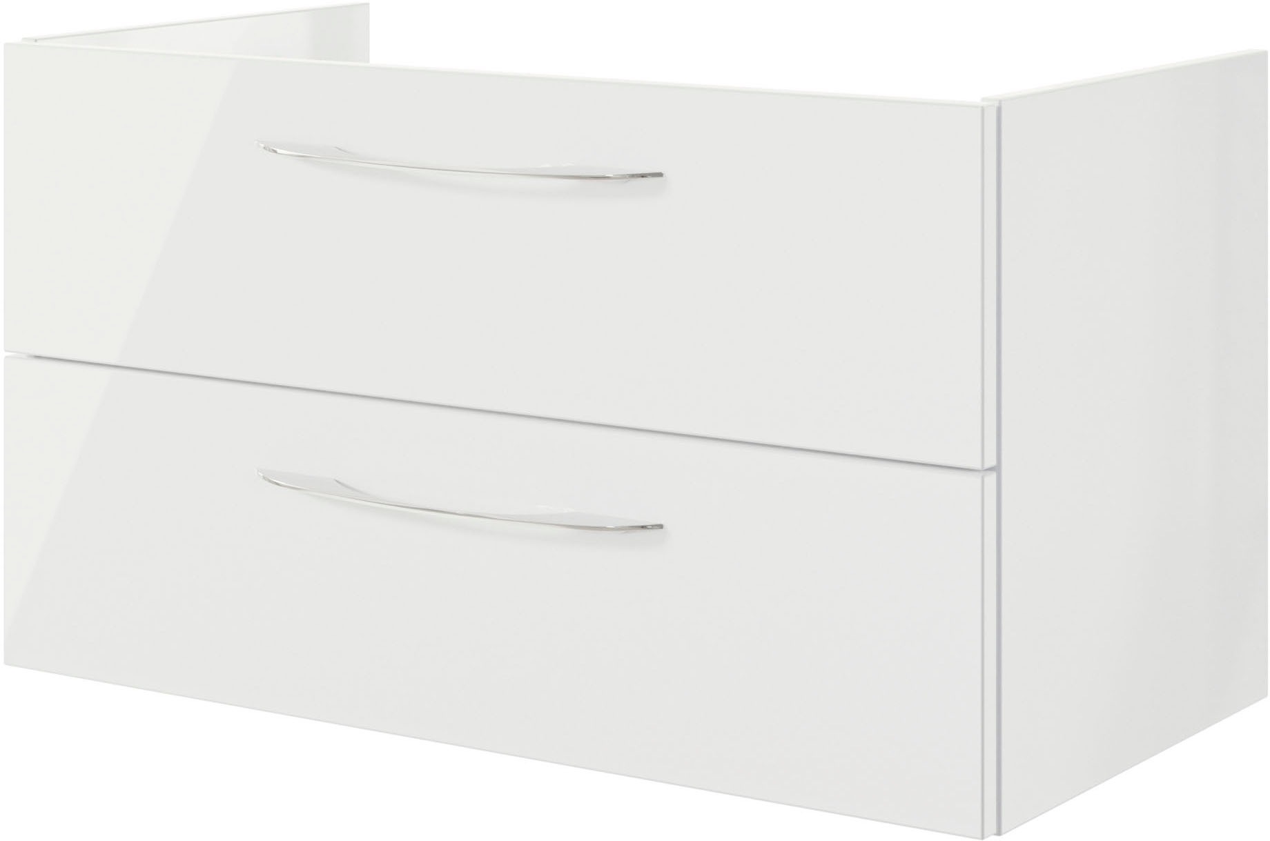 Saphir Waschtisch »Serie 4035 Keramik-Aufsatzbecken mit Unterschrank, 118 cm breit«, Waschplatz mit 2 Schubladen, Riviera Eiche quer Nachbildung