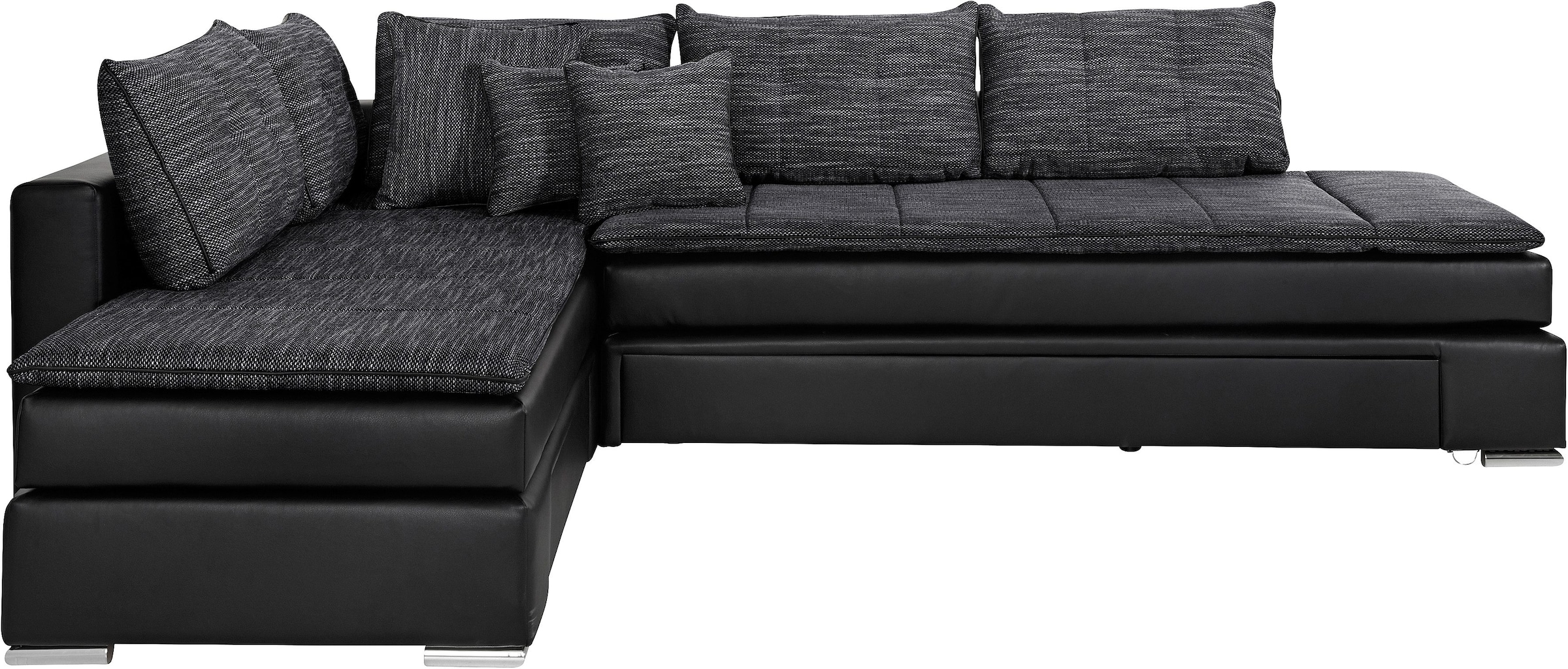 INOSIGN Ecksofa »Boxspringbett Night & Day L-Form mit Dauer-Schlaffunktion o. Armlehnen«, mit Boxspring-Bettfunktion 164x200 cm und Bettkasten, Dauerschläfer!