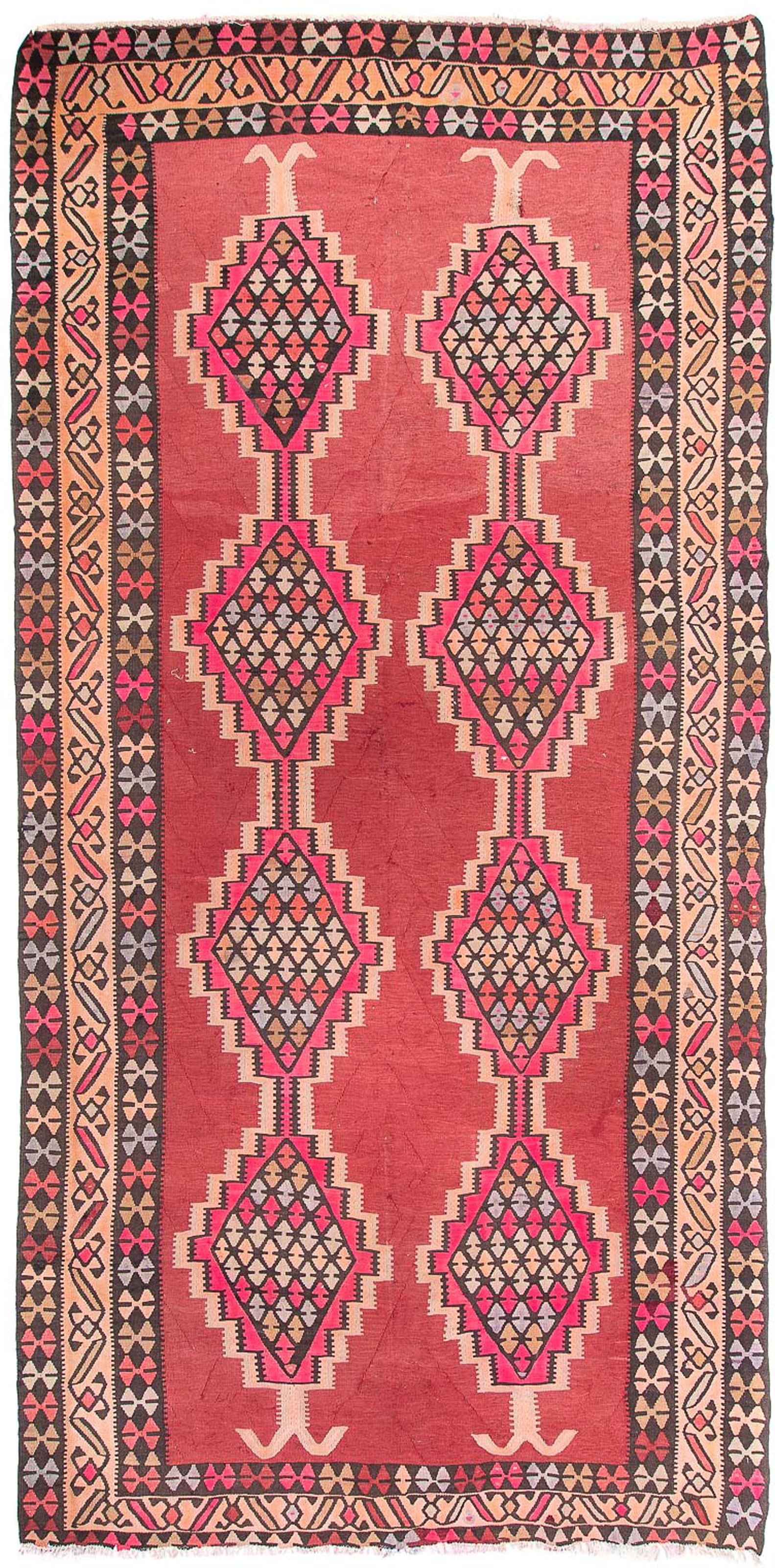 morgenland Wollteppich »Kelim - Old - 380 x 185 cm - rot«, rechteckig, 4 mm günstig online kaufen