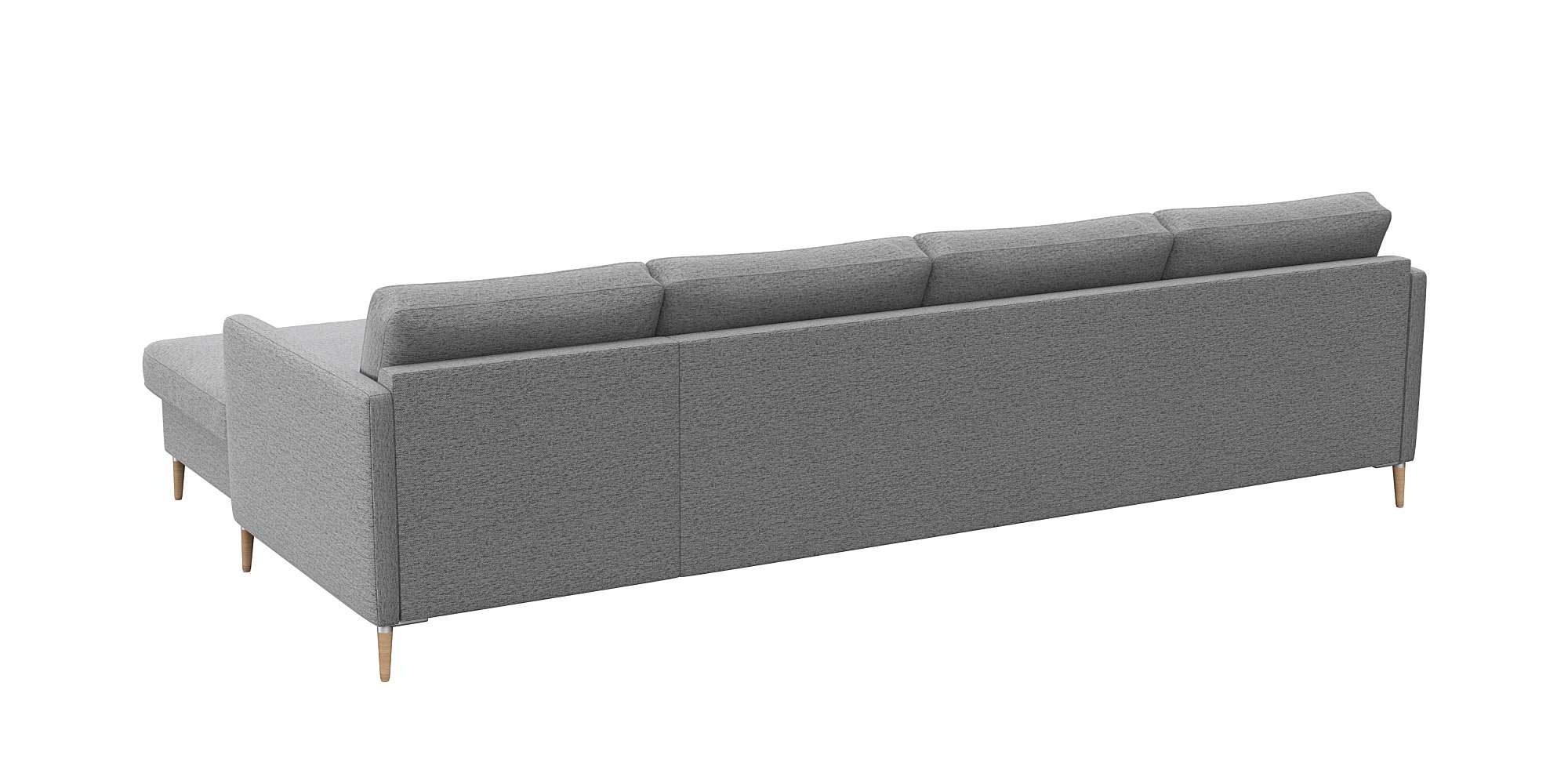 FLEXLUX Ecksofa »Fiore, L-Form, bequem und komfortabel durch hochwertigem Sitzaufbau«, schmale Armlehnen, Kaltschaum, Füße Alu+ Eiche