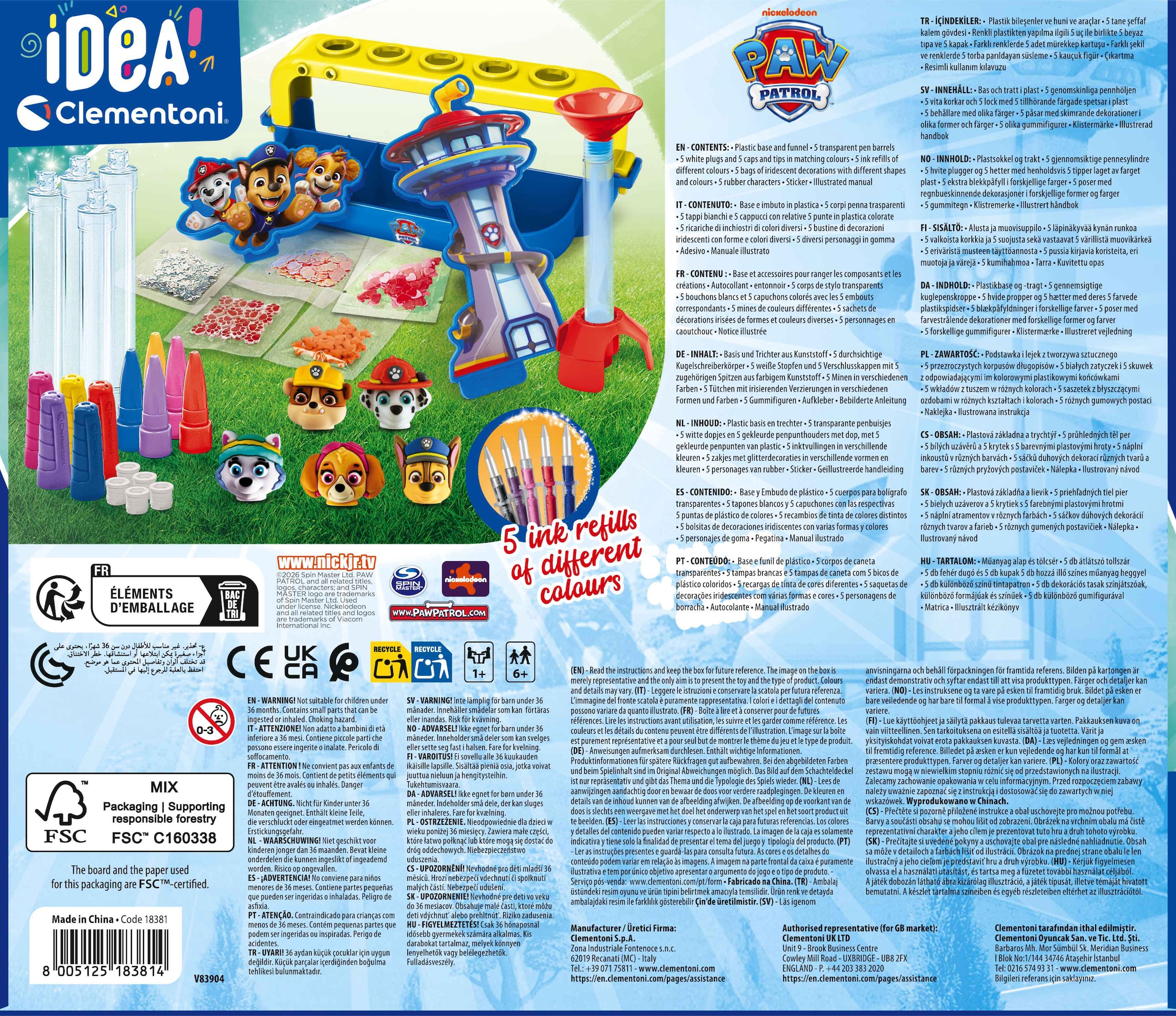 Clementoni® Kreativset »Idea, Mein Stift-Atelier - Paw Patrol«