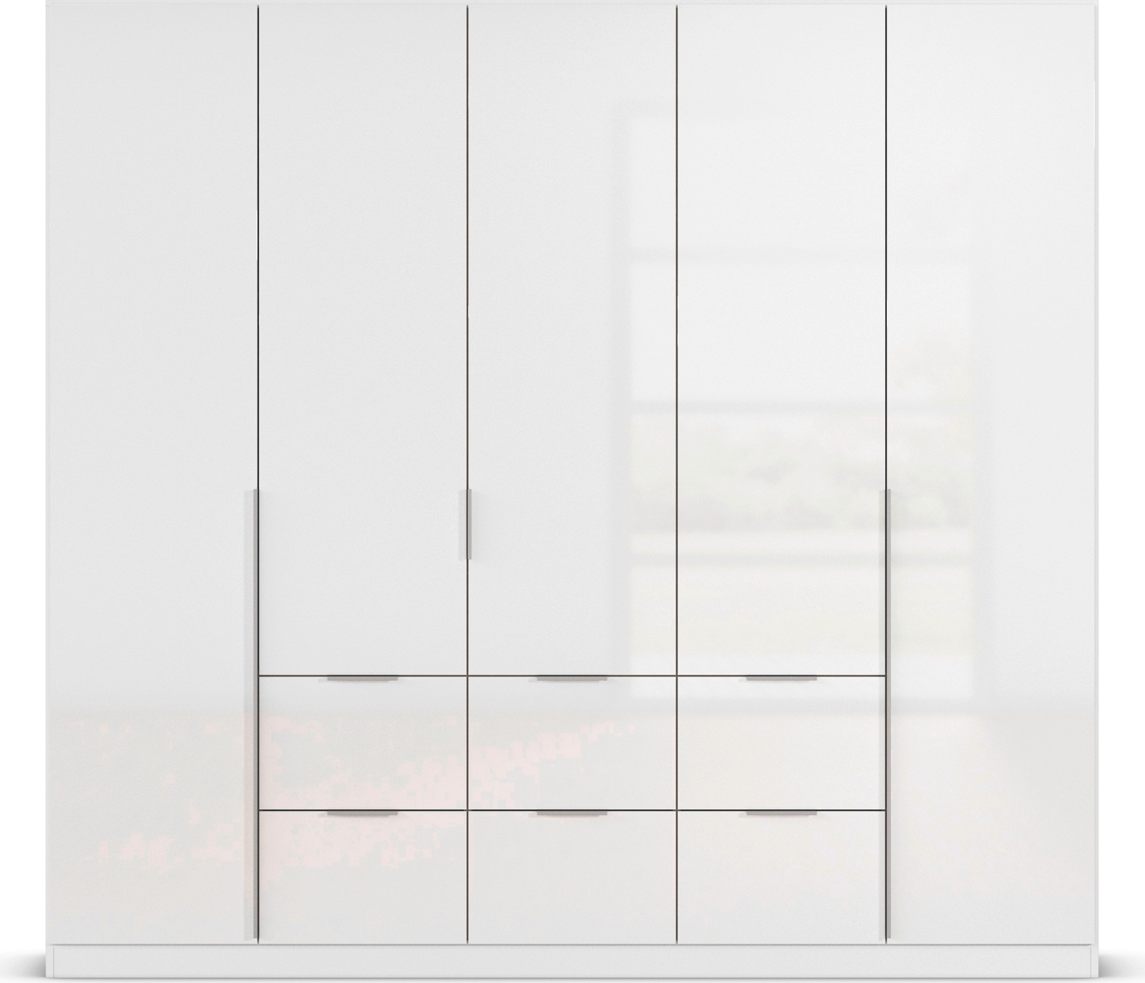 rauch Drehtürenschrank »Kleiderschrank Schrank Garderobe AGORDO mit Dekor- oder Hochglanzfront«, (in zwei Griff-Farben mit Dekor- oder Hochglanzfront), mit Außenschubkästen, in 6 Breiten und 2 Höhen MADE IN GERMANY