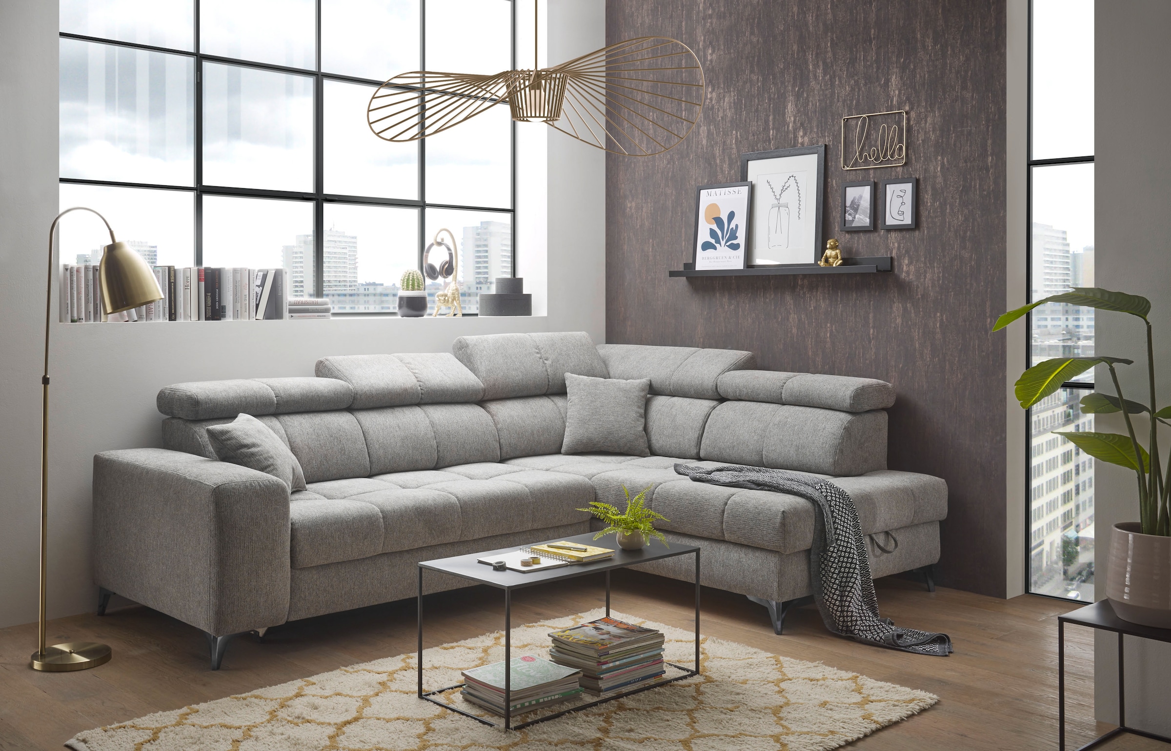 ED EXCITING DESIGN Ecksofa »Sydney L-Form«, (2 St.), frei im Raum stellbar, günstig online kaufen