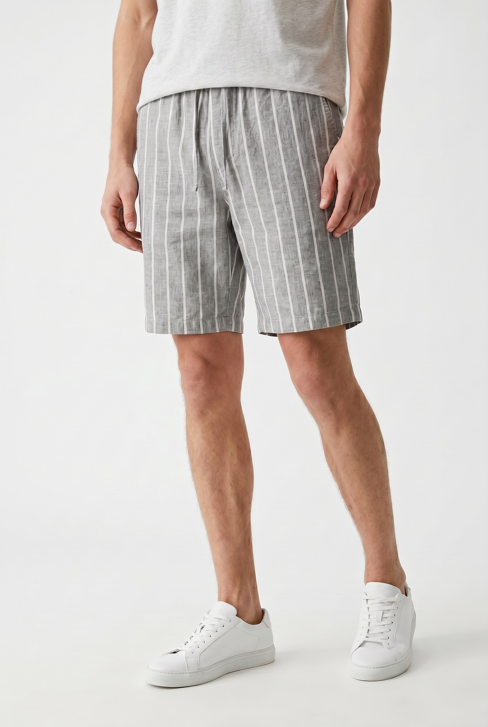 Jack & Jones Bermudas »JPSTJAIDEN SUMMER LINEN BLEND STRIPE REG«  mit elastischem Bund