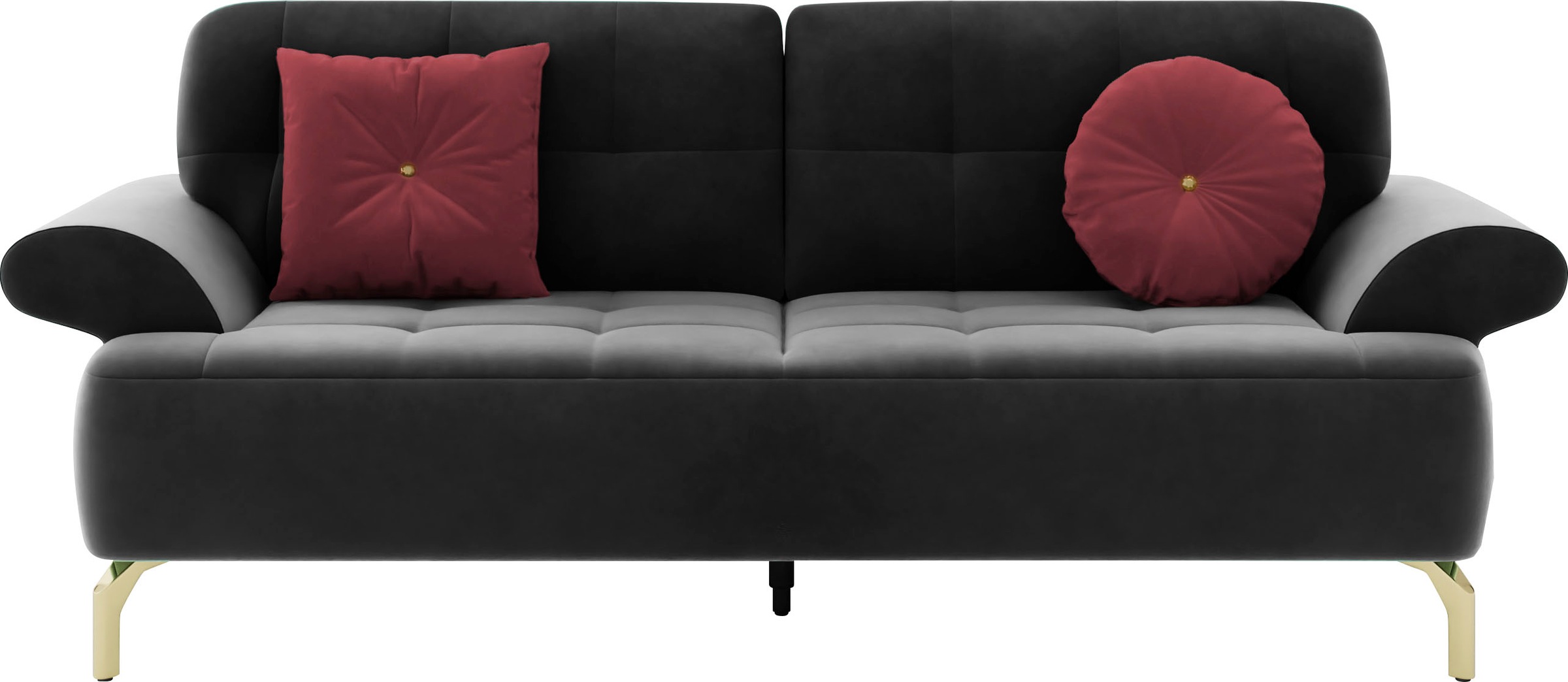 sit&more 2,5-Sitzer »Orient 1«, inkl. 2 Zierkissen mit Strass-Stein, goldfarbene Metallfüße