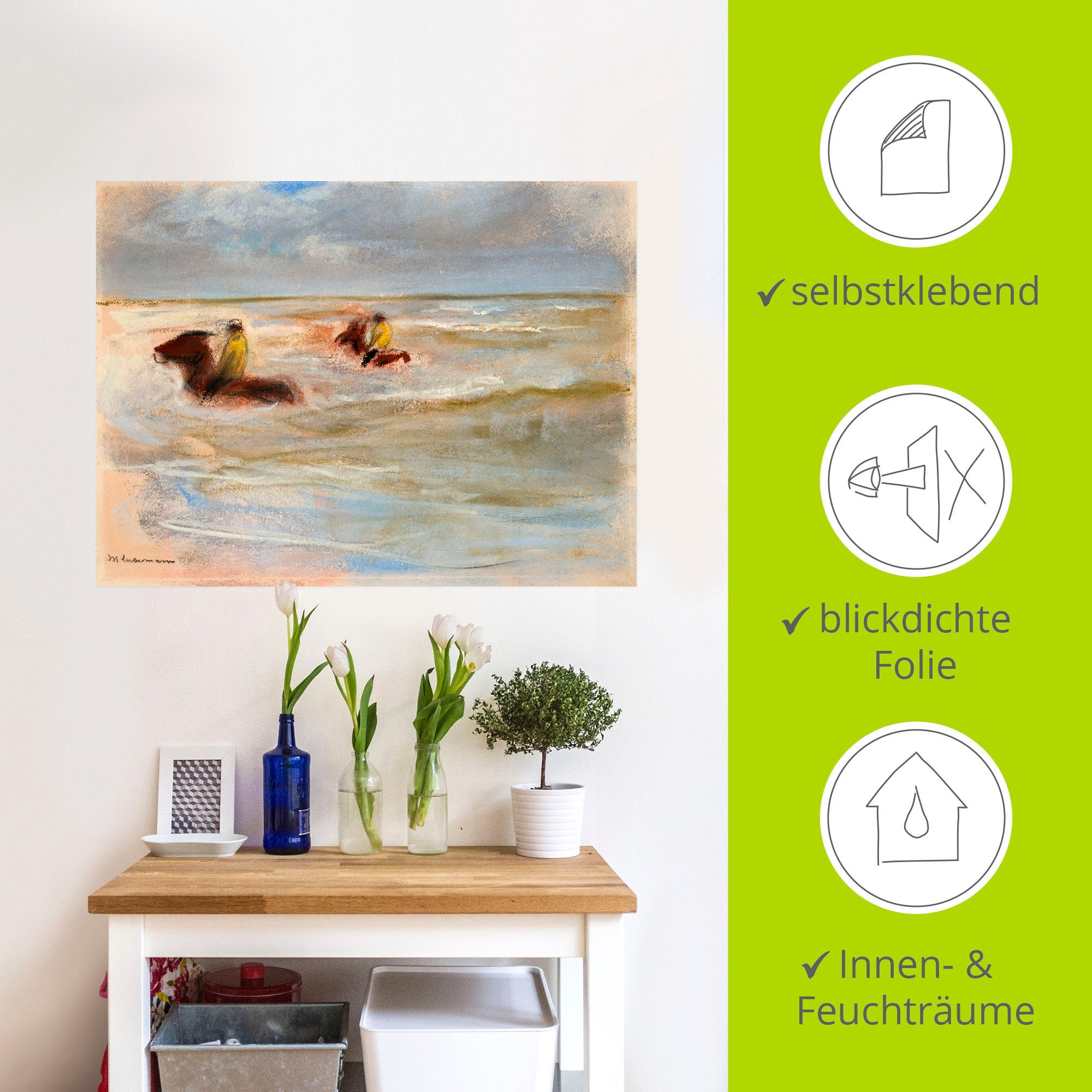 Artland Wandbild »Reiter am Strand (Stalljungen)«, Reitbilder, (1 St.), als Alubild, Leinwandbild, Wandaufkleber oder Poster in versch. Größen