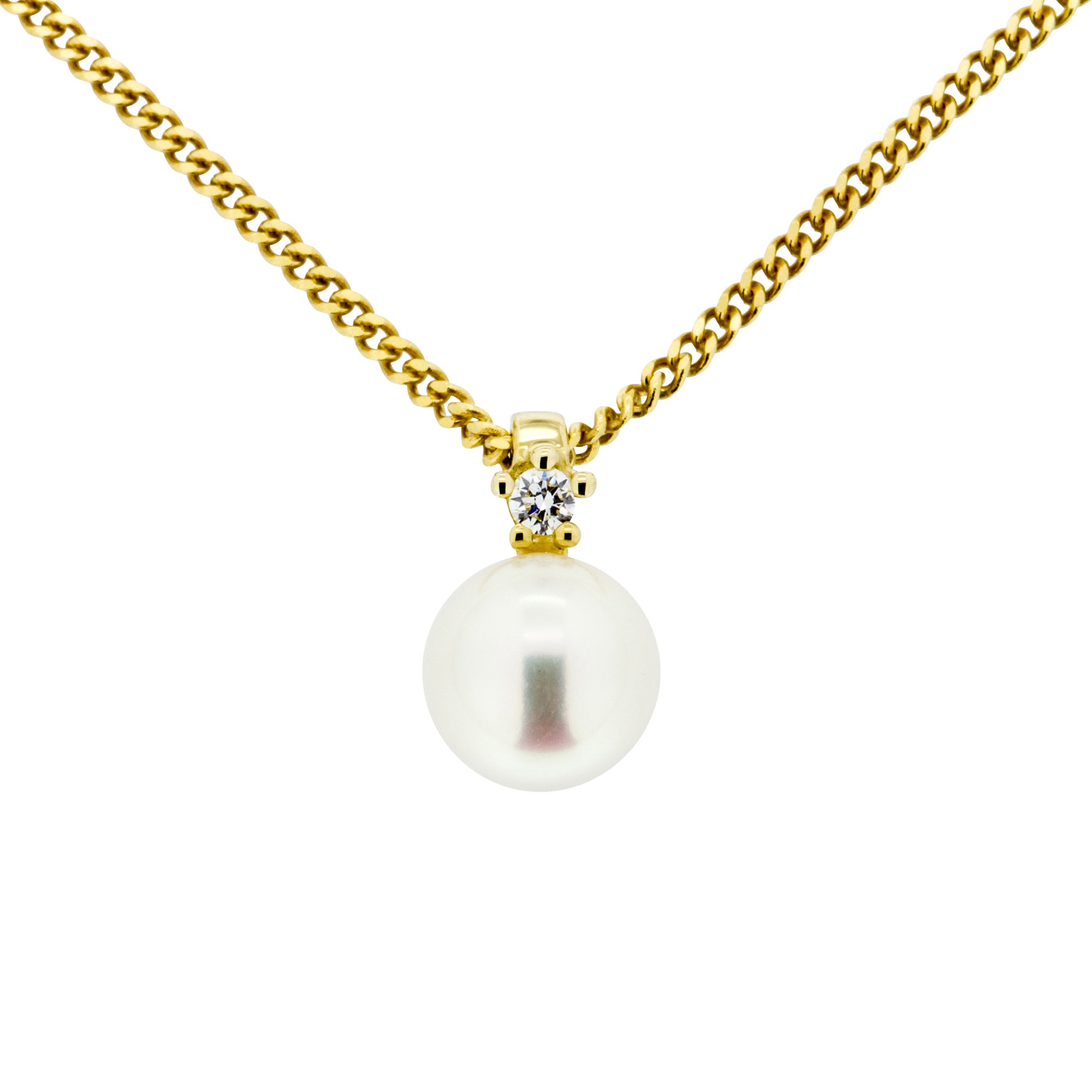 Orolino Kette mit Anhänger »585 Gold mit Brillant 0,03ct. + Perle weiß 6,5-7mm«