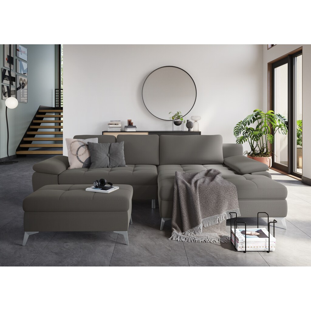 sit&more Ecksofa »Latigo L-Form«, mit Mega-Recamiere, wahlweise mit Bettfunktion und Bettkasten