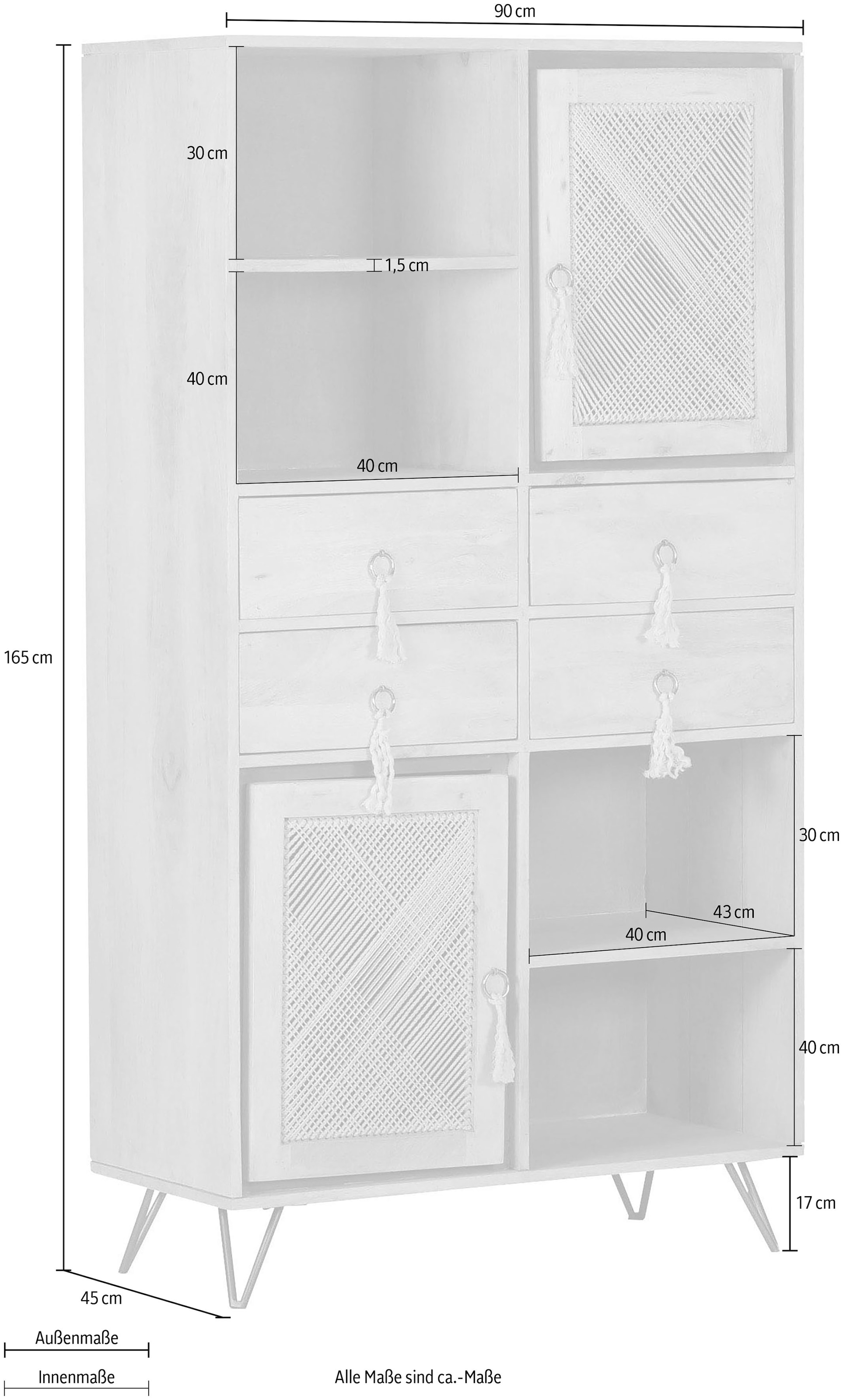 Gutmann Factory Highboard, Stauraumschrank, Breite 90 cm