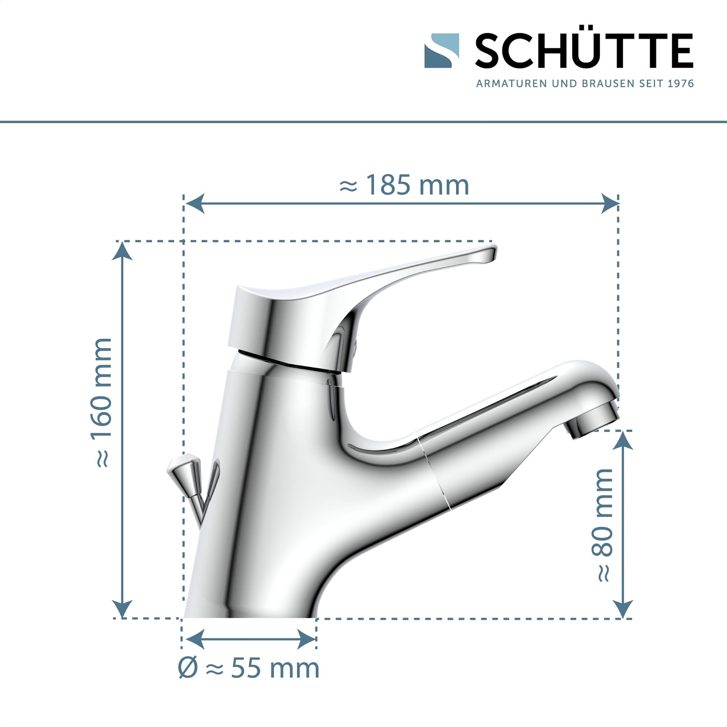 Schütte Waschtischarmatur »Attica«, (Set), mit herausziehbarer Brause und Zugstange, Wasserhahn, Mischbatterie