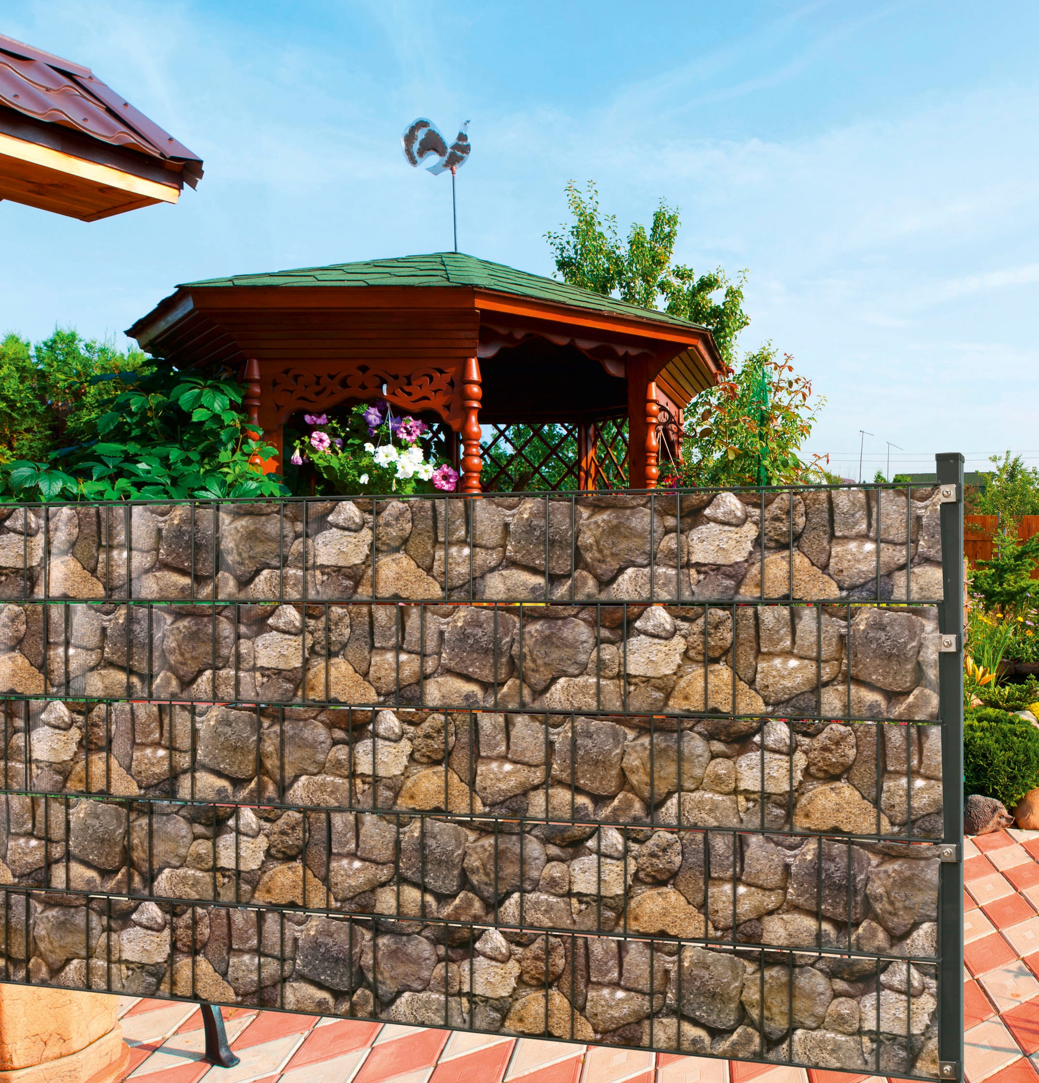GARDEN 'N' MORE Sichtschutzstreifen »Sichtschutz-Folie«, Bruchstein-Optik, auf Rolle für Zuschnitt, 20,5 m lang, 19 cm hoch