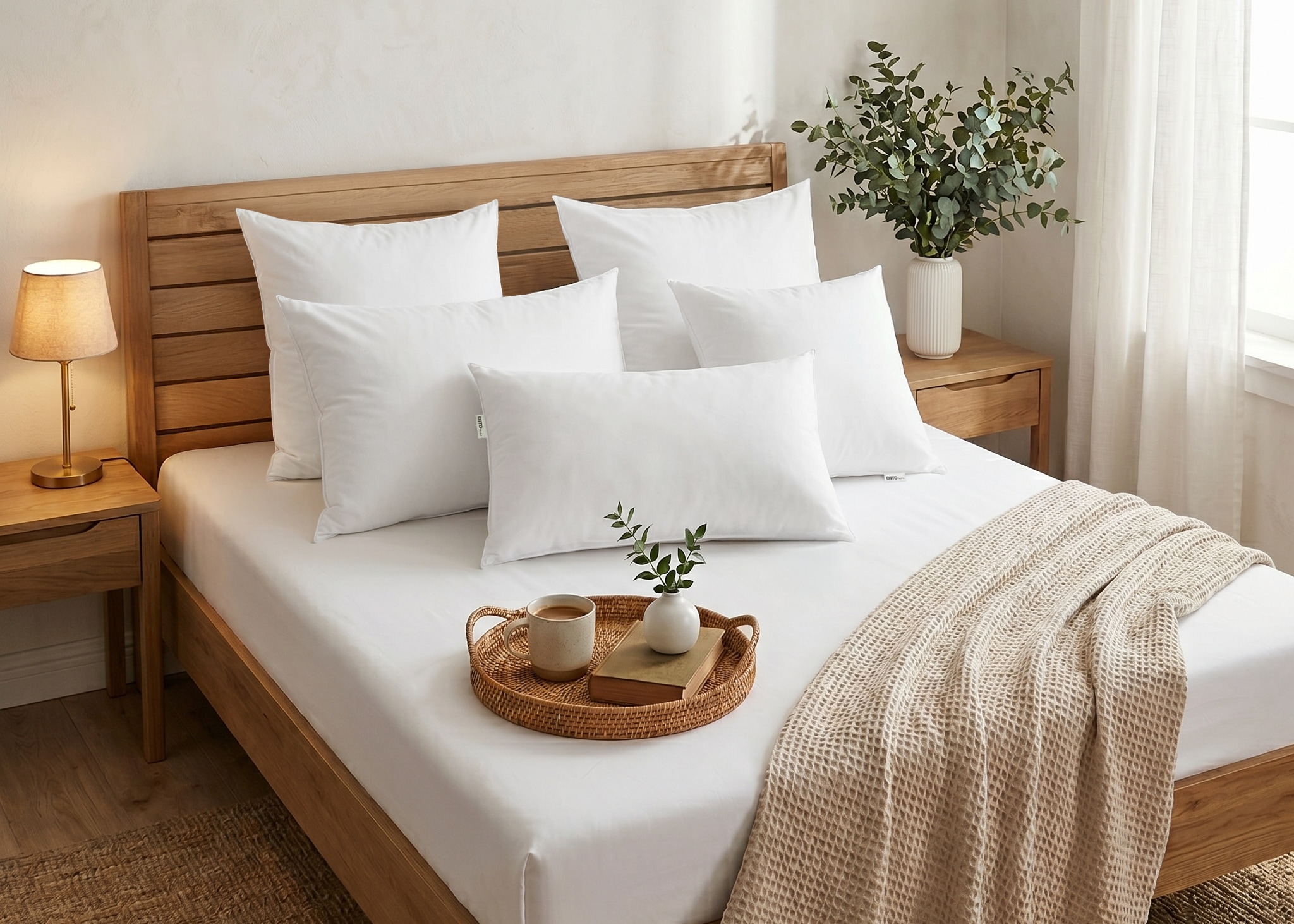 OTTO home Microfaserkissen »Aliina, im 2er Set 30x50 bis 40x60 cm erhältlich« Füllung: Polyester Bezug: Polyester Set, 2 Stk. tlg. Sofakissen, Kuschelkissen oder für Dekokissen im Doppelpack