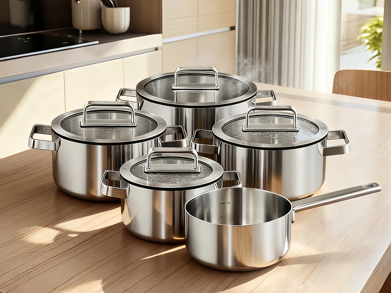Hanseatic Topf-Set »PREMIUM«, Edelstahl, (Set, 9 tlg., Kochtopf 1x 16 cm / günstig online kaufen